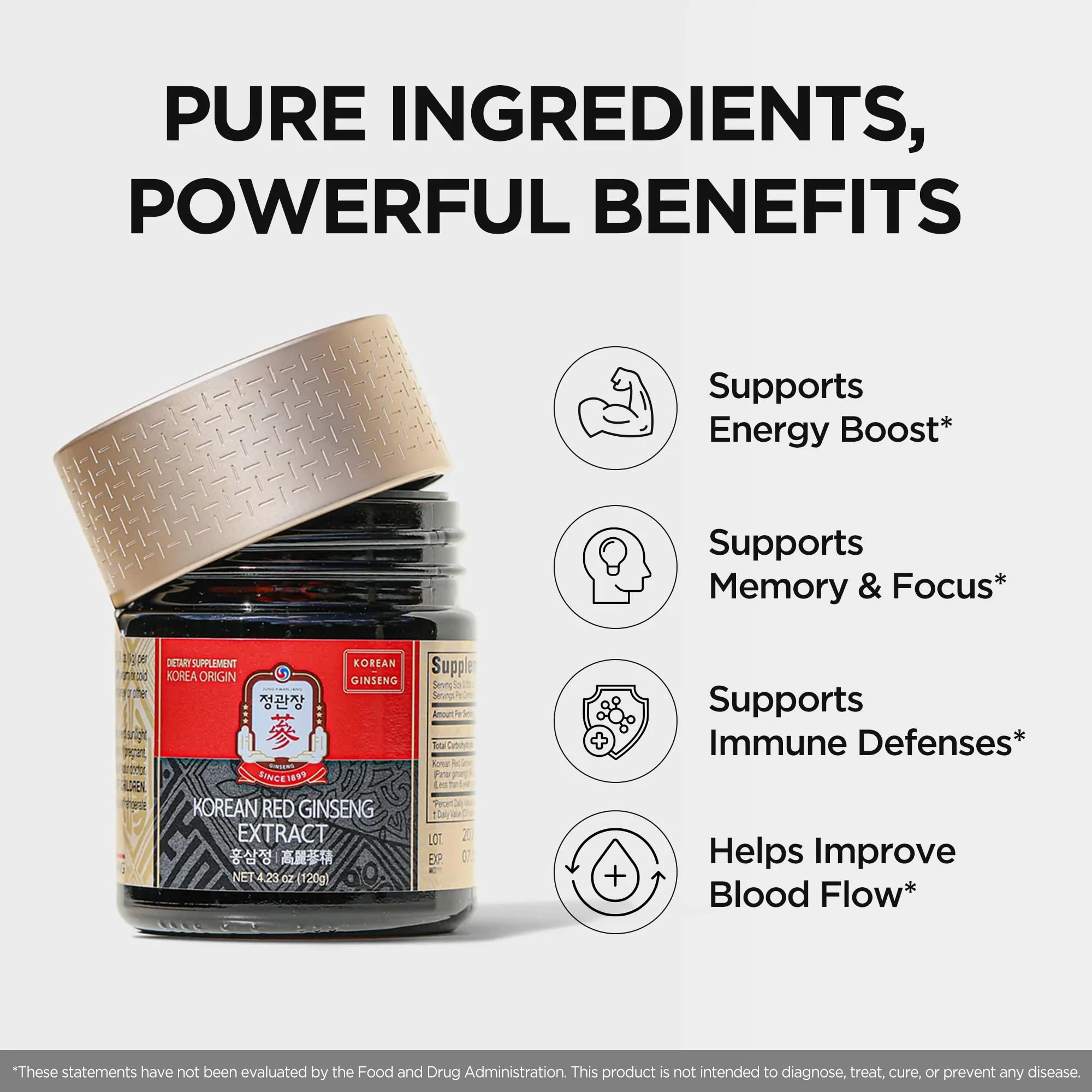 JUNG KWAN JANG Korean Red Panax Ginseng Extract Extra Strength, Energy Boost, Performance, Boost Immune System, Stamina, Blood Circulation and Mental Health Support, Memory, Productivity - 240g - Image 4