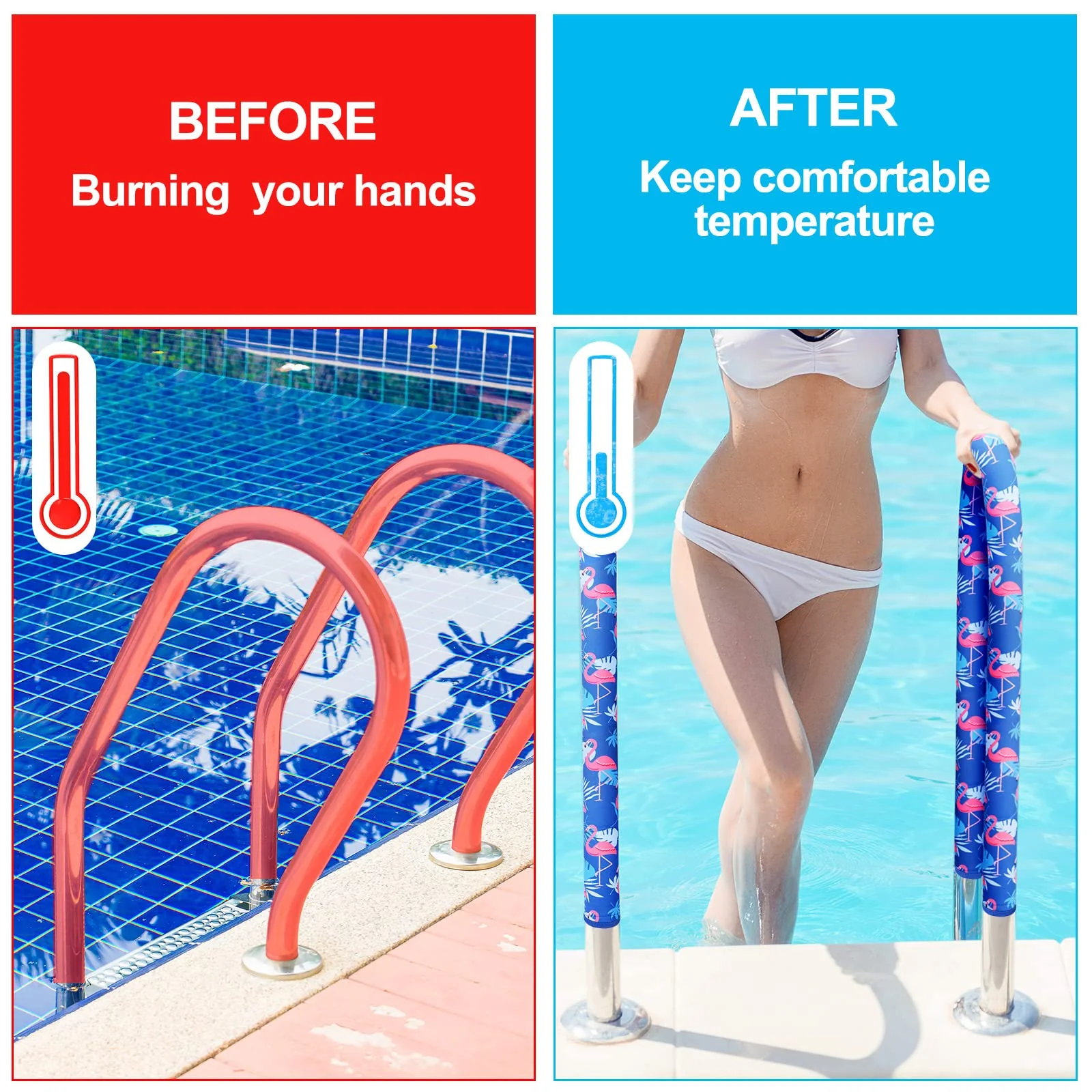 Junkin Pool Handrail Cover Swimming Pool Hand Rail Cover Slip Resistant Railing Blue Rail Grip for Swimming Hand Railing(6 ft) - Image 5