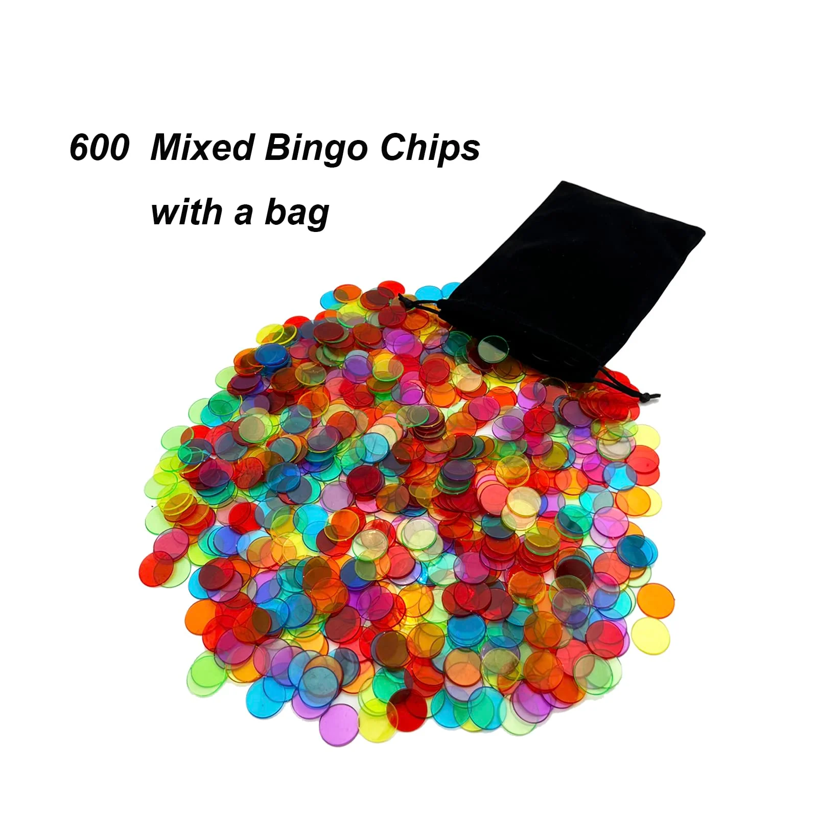 JUNWRROW Deluxe Bingo Game Set-Includes Bingo Cage,600 Colorful Bingo Chips with a Bag,100 Mixed Bingo Cards,75 Calling Balls with a Bag,Plastic Master Board-Ideal for Large Groups, Parties - Image 4