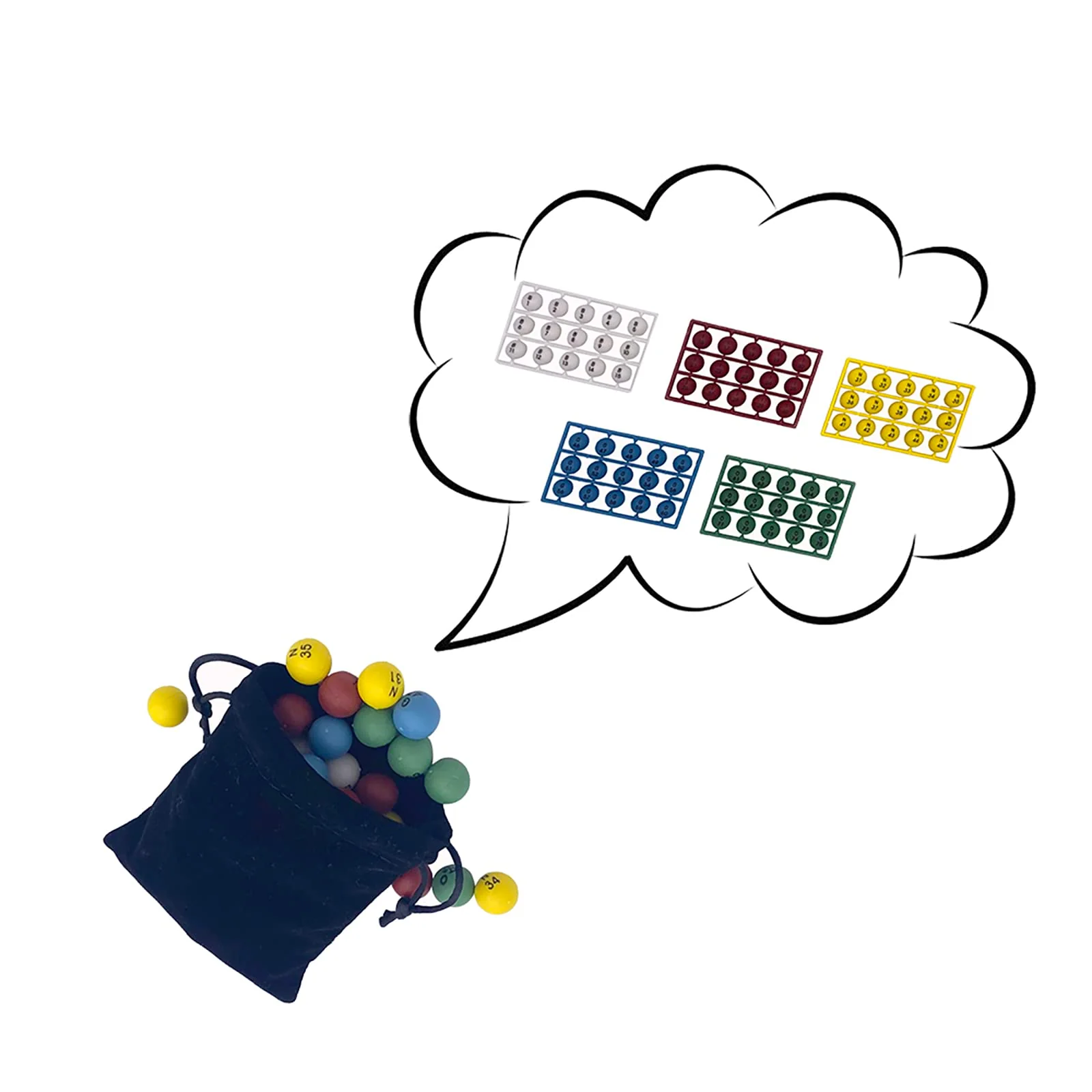 JUNWRROW Deluxe Bingo Game Set-Includes Bingo Cage,600 Colorful Bingo Chips with a Bag,100 Mixed Bingo Cards,75 Calling Balls with a Bag,Plastic Master Board-Ideal for Large Groups, Parties - Image 5