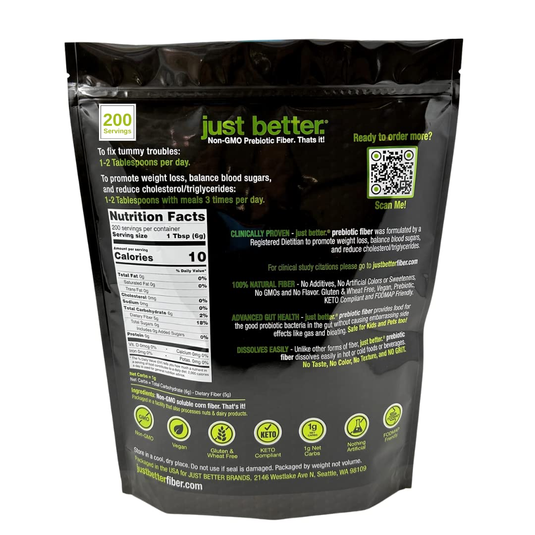 just better. Prebiotic Fiber Supplement for a Healthy Gut | Fiber Powder with Zero Grit Zero Taste and No Bloating or Gas | Feel Full Faster | Keto Non-GMO Gluten Free Vegan 200 Servings - Image 3