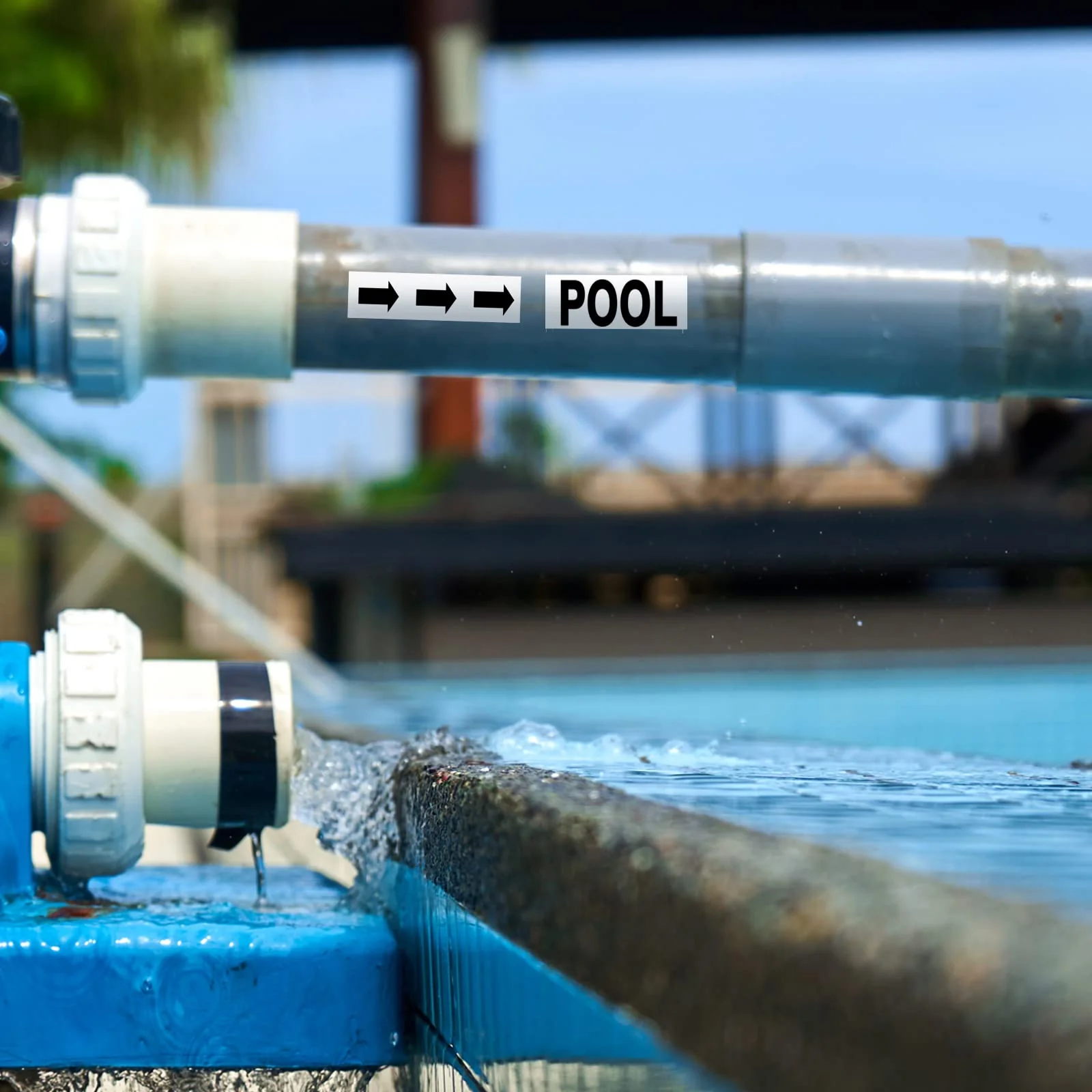 Jutom 2500 Pcs Pool Equipment Identification Labels Waterproof Sticker for Swimming Pool, Plumbing, and Piping, Easily Mark Different Equipment of Your System, 125 Adhesive Labels Each Sheet(White) - Image 3