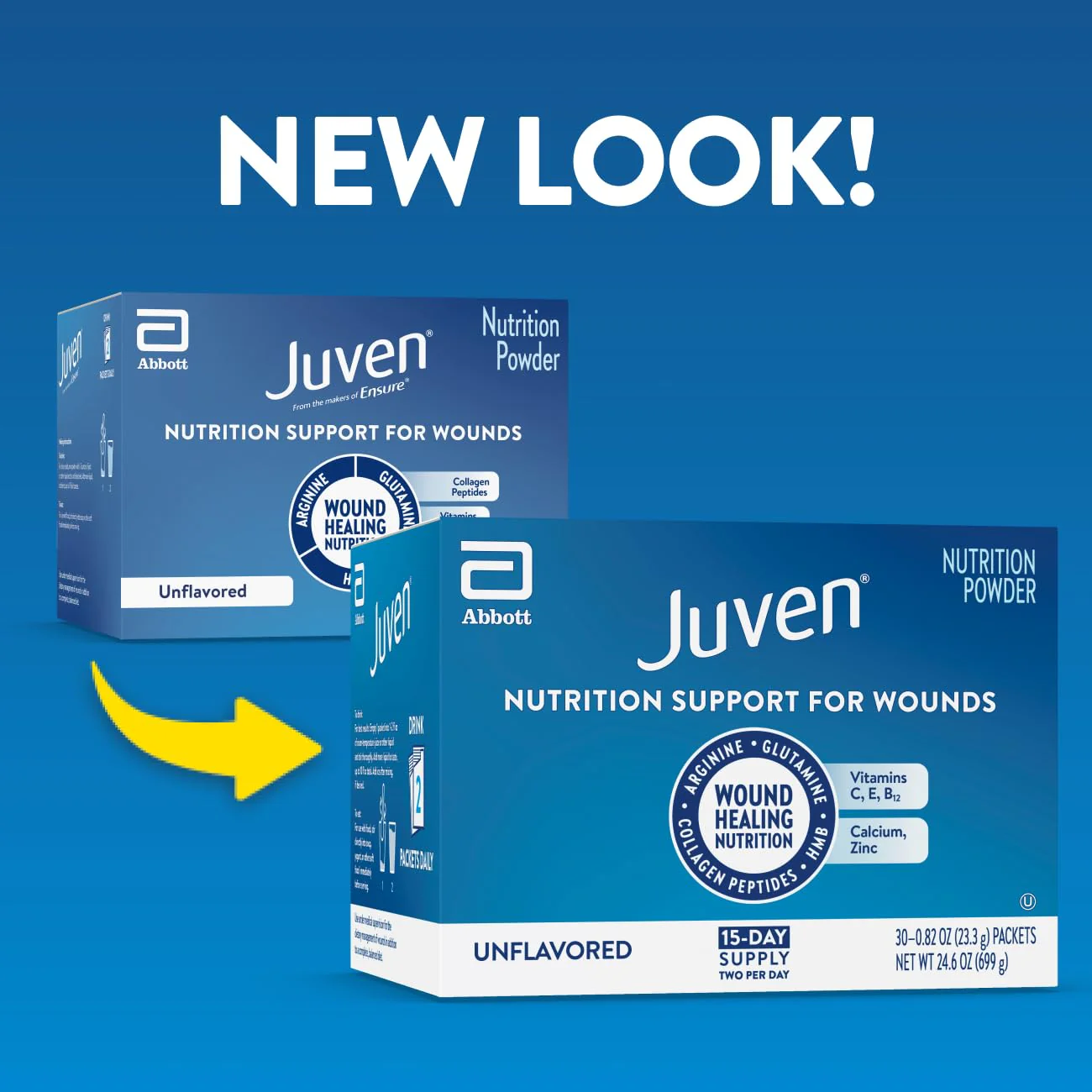 Juven Therapeutic Nutrition Drink Powder Including Collagen Peptides, Amino Acids, and HMB For Wound Healing Support, Unflavored, 30 Packets - Image 2