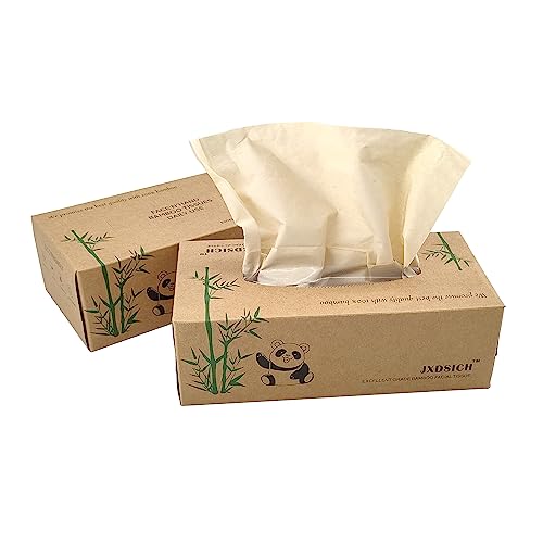 JXDSICH Bamboo Facial Tissues，soft nature bamboo facial tissue,100% virgin bamboo,Bulk carton of 8 boxes (100 Tissues per boxes,800 Tissues Total) | kraft paper Box, 3 Ply tissues - Image 10