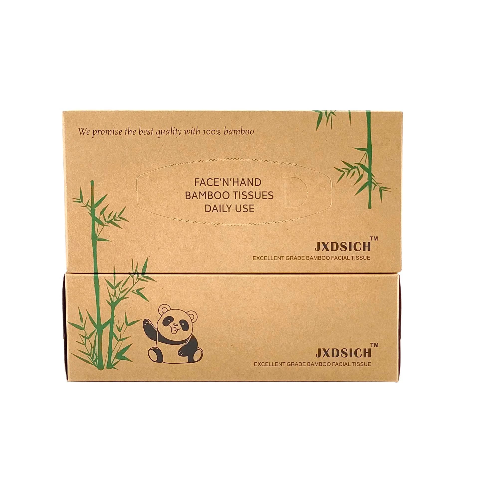 JXDSICH Bamboo Facial Tissues，soft nature bamboo facial tissue,100% virgin bamboo,Bulk carton of 8 boxes (100 Tissues per boxes,800 Tissues Total) | kraft paper Box, 3 Ply tissues - Image 7