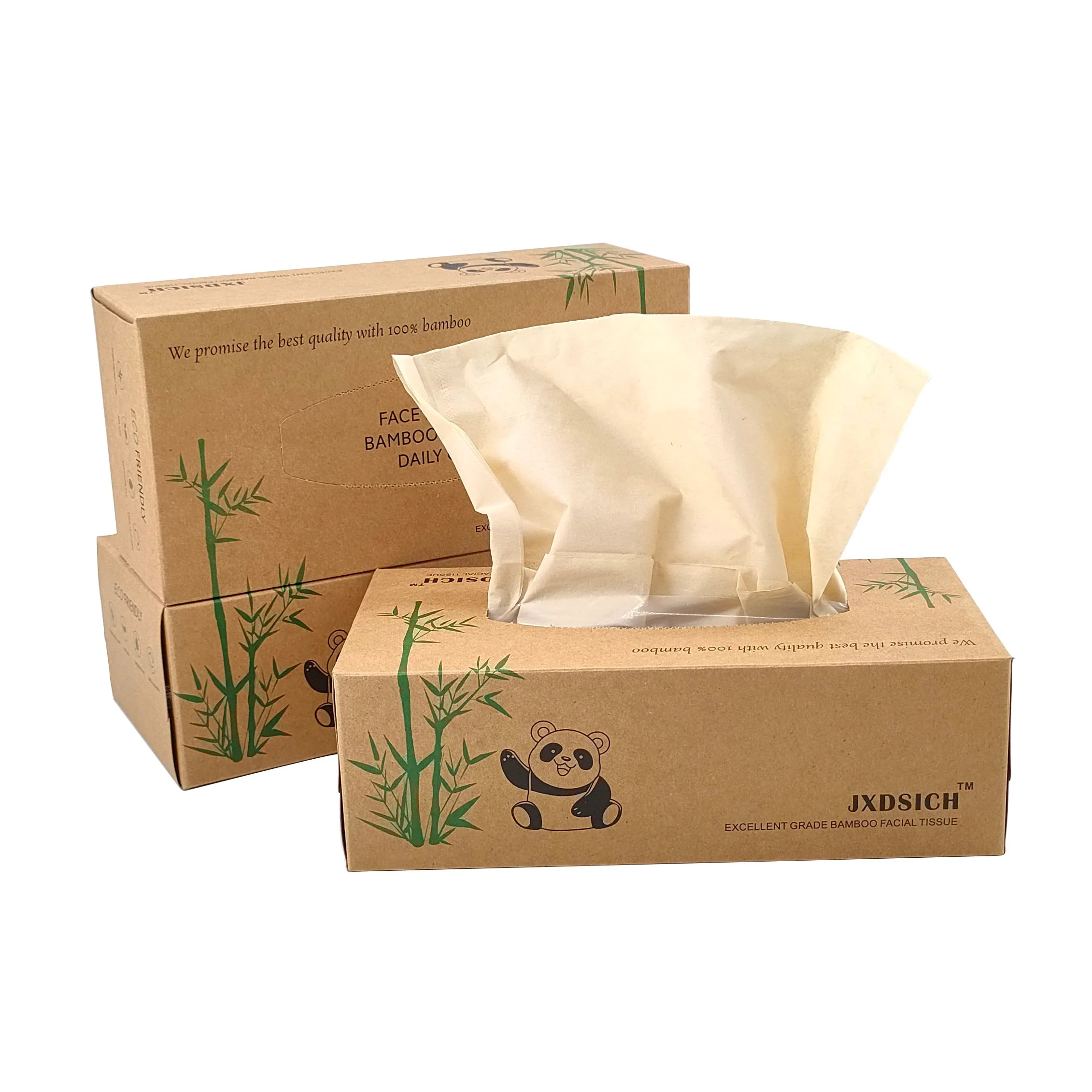 JXDSICH Bamboo Facial Tissues，soft nature bamboo facial tissue,100% virgin bamboo,Bulk carton of 8 boxes (100 Tissues per boxes,800 Tissues Total) | kraft paper Box, 3 Ply tissues - Image 9