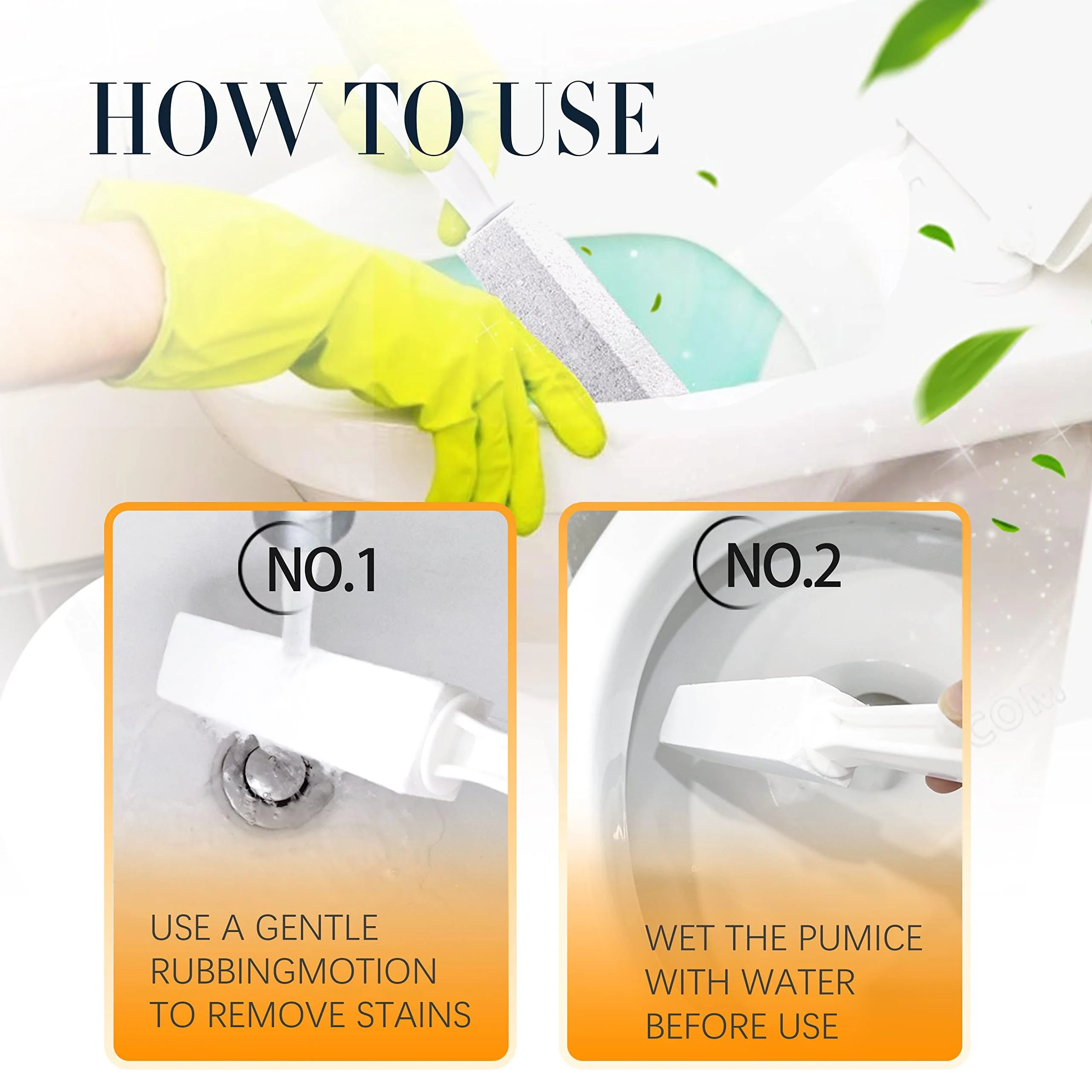 Kadden 2 Pack Toilet Cleaner Hard Water Build up Remover with Ergonomic Handle, Pumice Stone Cleanning Tool Stain Hard Water Ring Cleaner for Toilet, Pool, Bathroom, Sink - Image 2