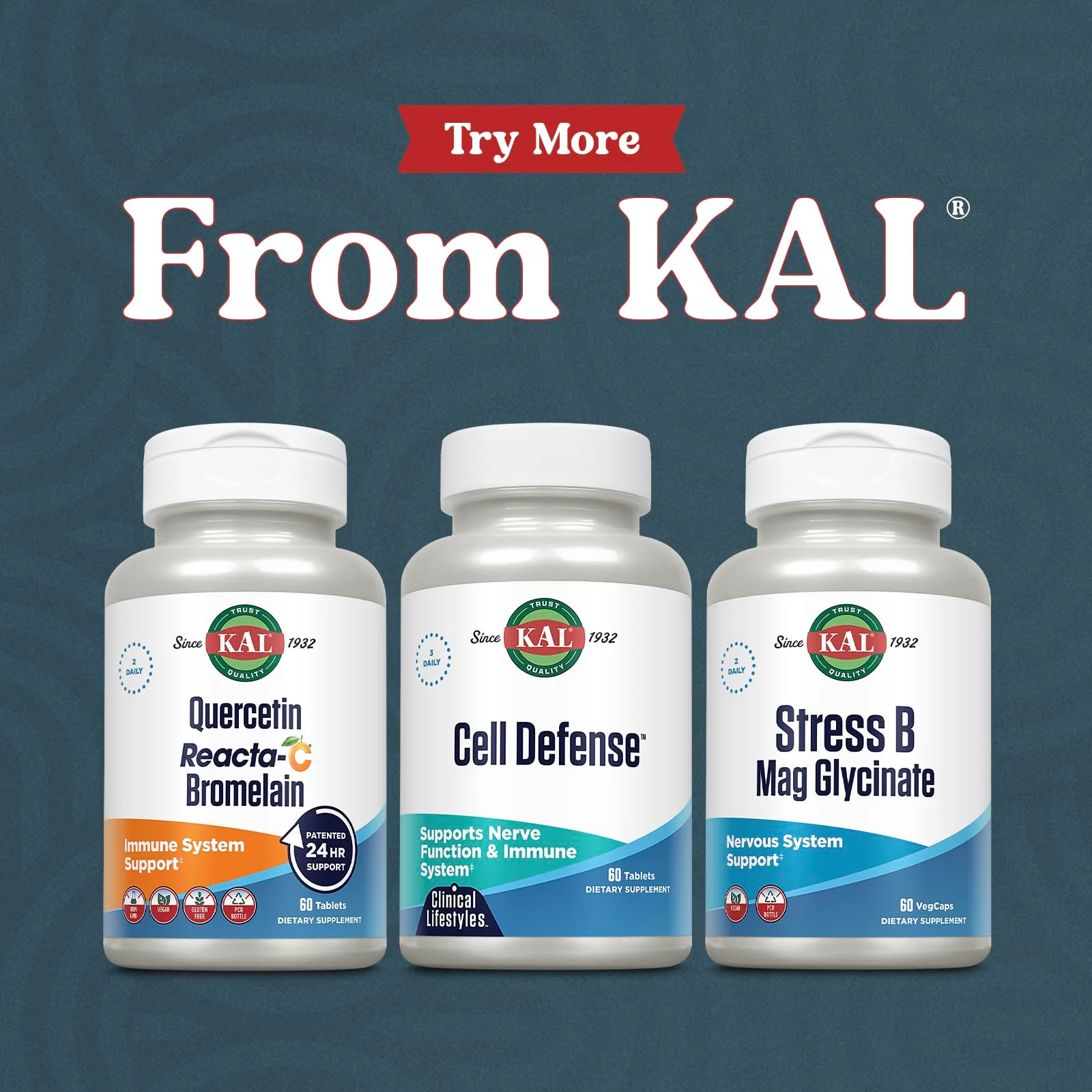 KAL Cell Defense - Nerve Function and Immune Support Supplement - w/Antioxidant Vitamin C and E, Plus Zinc, Selenium, NAC and Mushrooms (Including Reishi and Shiitake) - Lab Verified, 20 Servings - Image 2