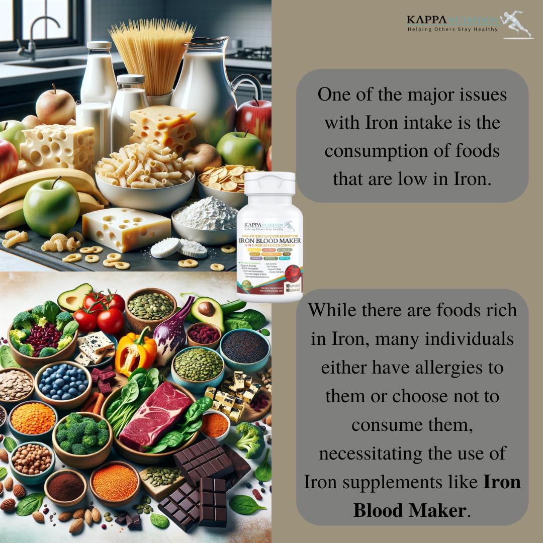 KAPPA NUTRITION Iron 26mg, Vitamin C & Orange 150mg, Folate 667mcg DFE, Vitamin B12, Beetroot, Brewers Yeast, Broccoli & MCT Oil 9 in 1 Advanced Complex (90 Capsules) - Image 4