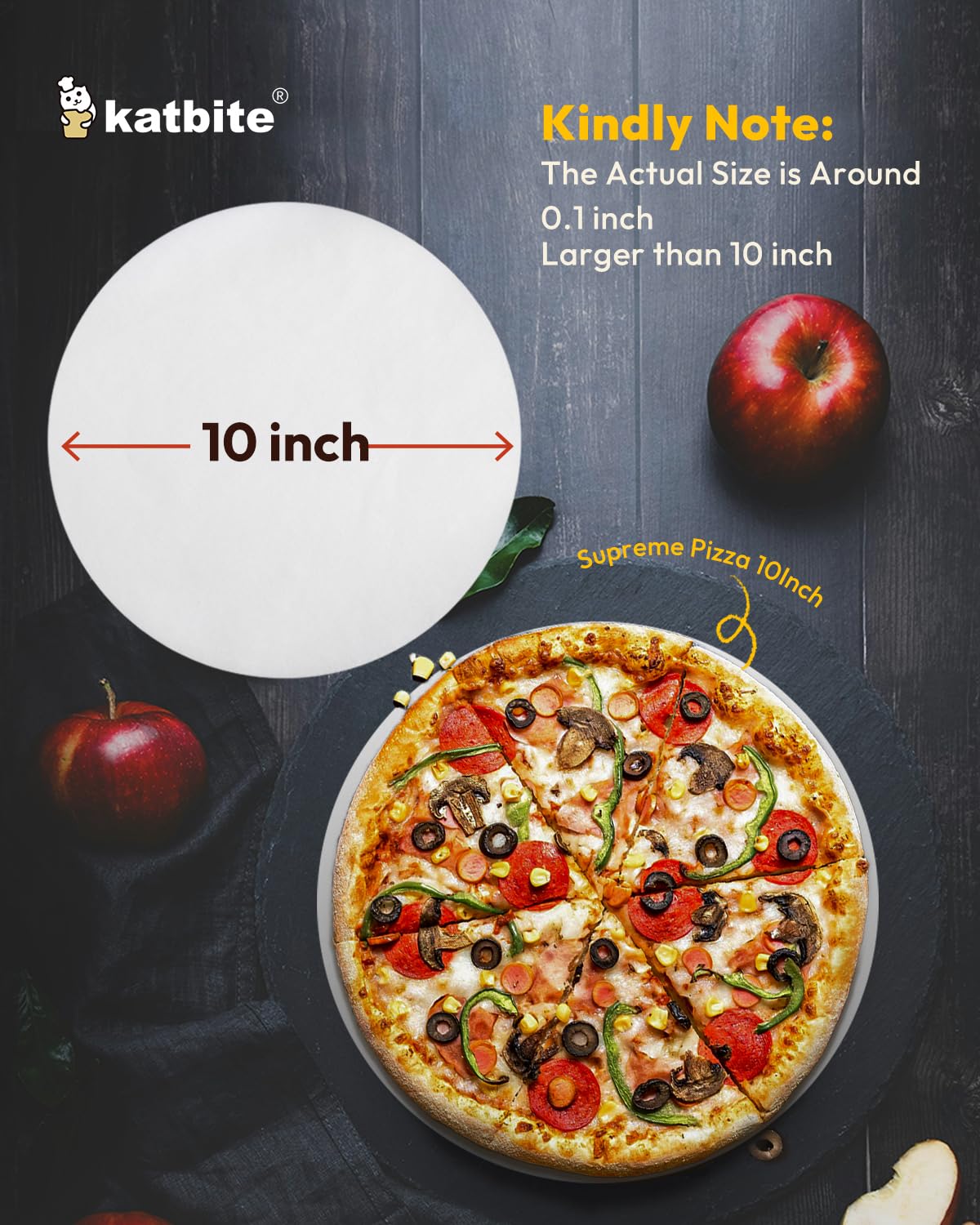 Katbite 10 Inch Parchment Paper Rounds, 400Pcs Round Parchment Paper for Cake Baking, Air Fryer Liners, Freezing, Tortilla Press(2 Pack of 200Pcs) - Image 5