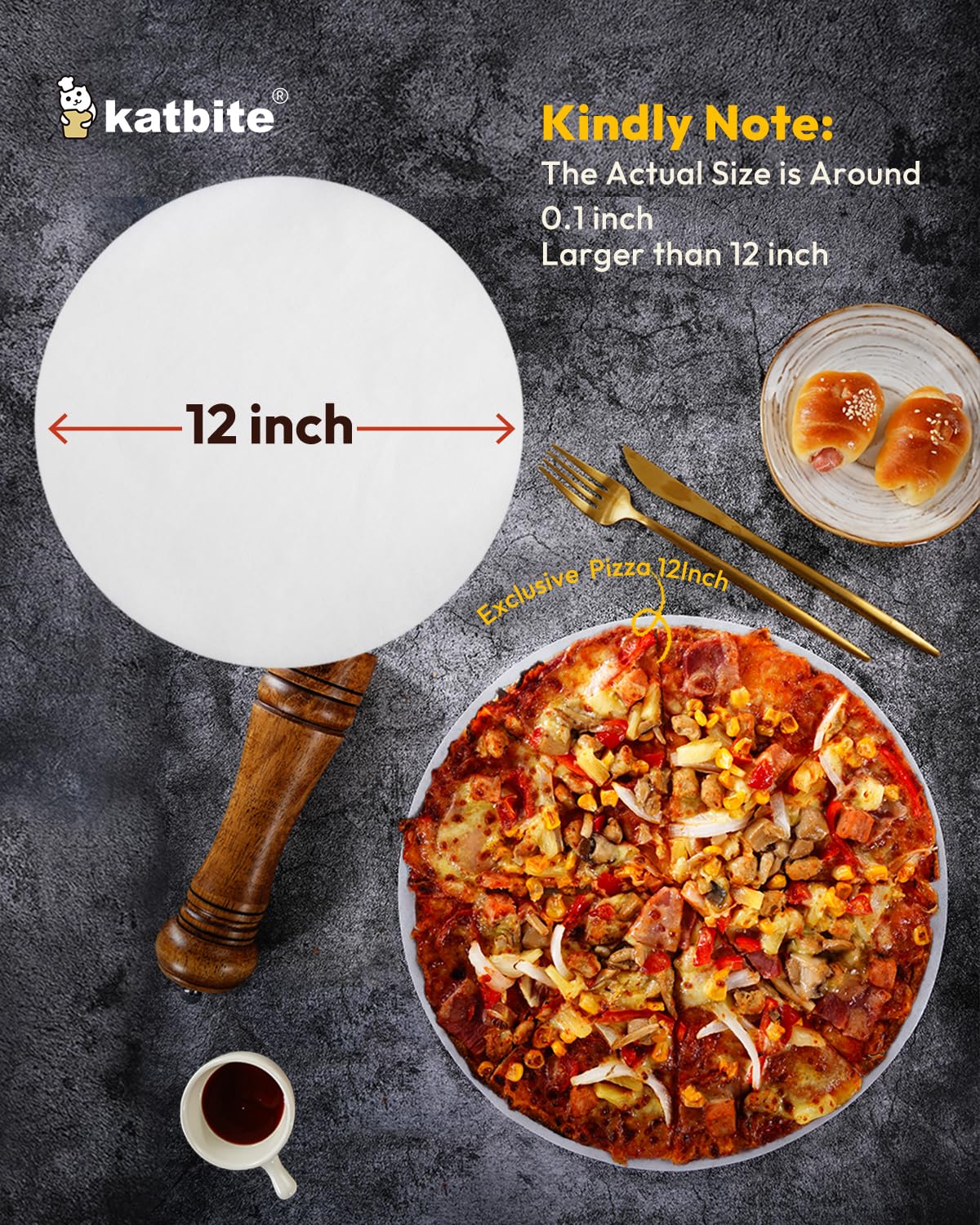 Katbite 12 Inch 200Pcs Parchment Paper Rounds, Round Baking Sheets Paper for Patty Separating, Freezing, Springform Cake Tin, Toaster Oven, Tortilla Press - Image 5