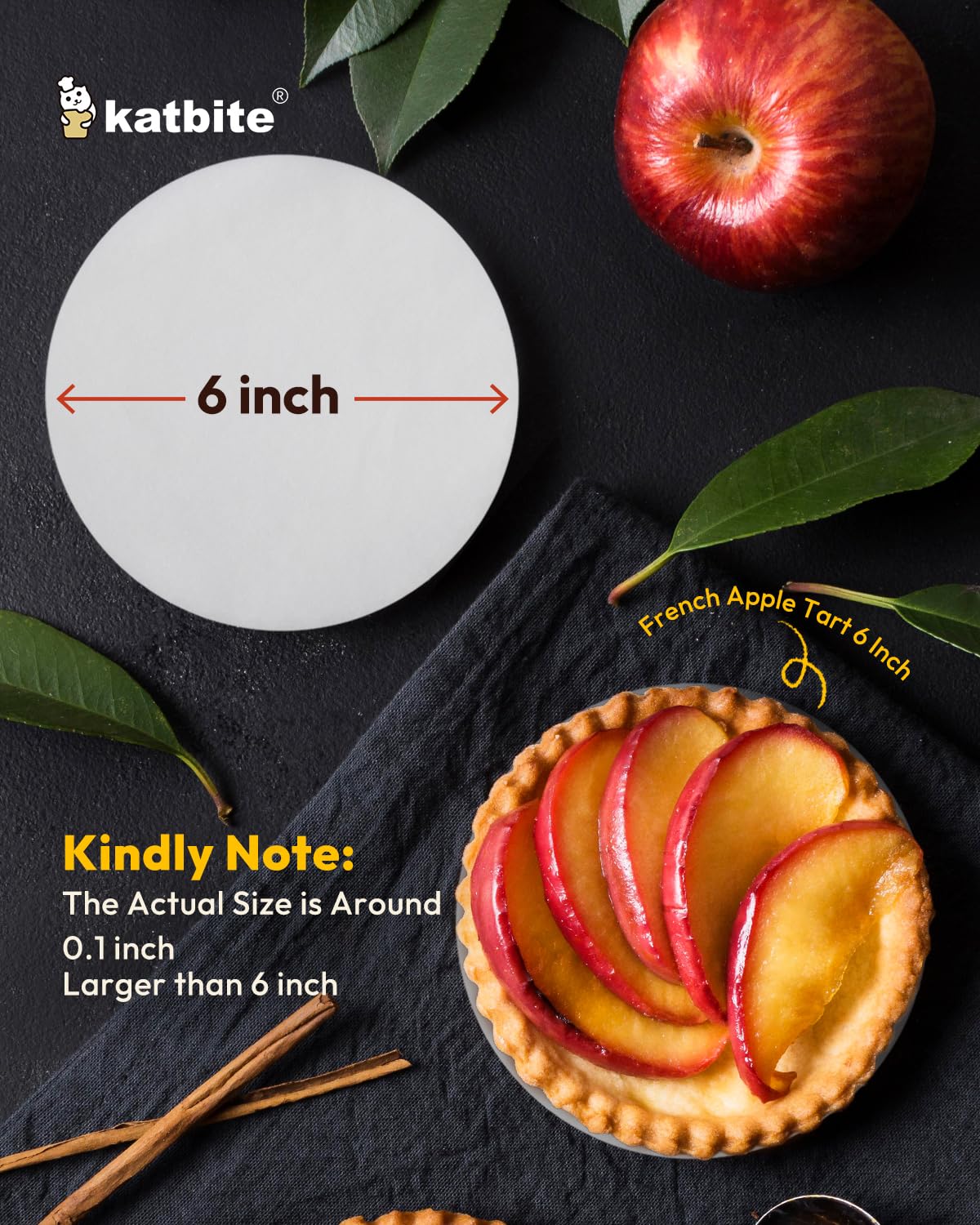 Katbite 400Pcs 6 Inch Parchment Paper Rounds, Round Parchment Paper for Cake Baking, Patty Separating, Tortilla Wrapping(2 Pack of 200Pcs) - Image 6