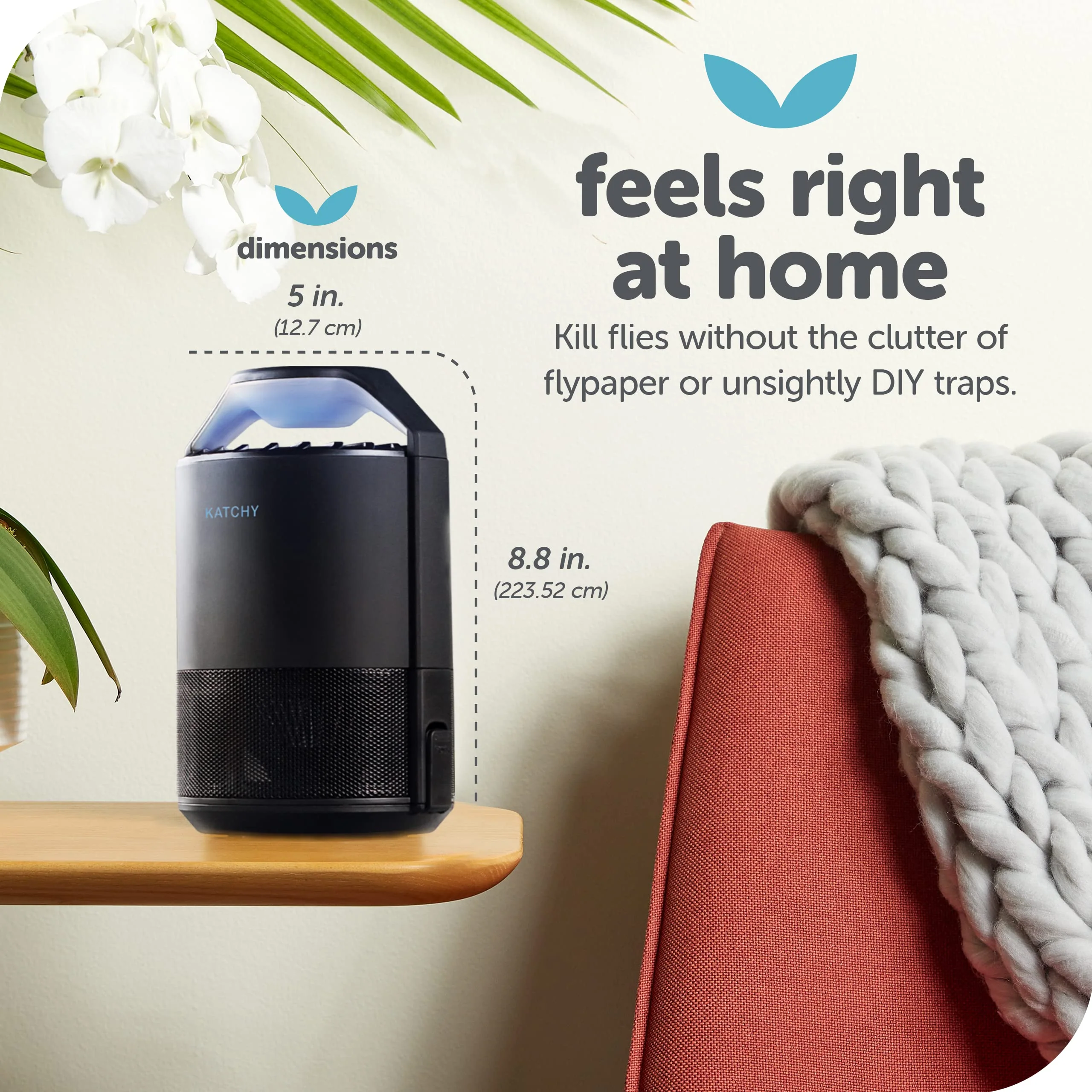 Katchy Midnight Indoor Insect Trap – Auto/Manual Mode – Blue Light & Fan Suction Catcher for Mosquito, Fruit Fly, Gnat, Fungus Gnat & Moth – Ideal for Kitchen & Indoor Plants (Black) - Image 9