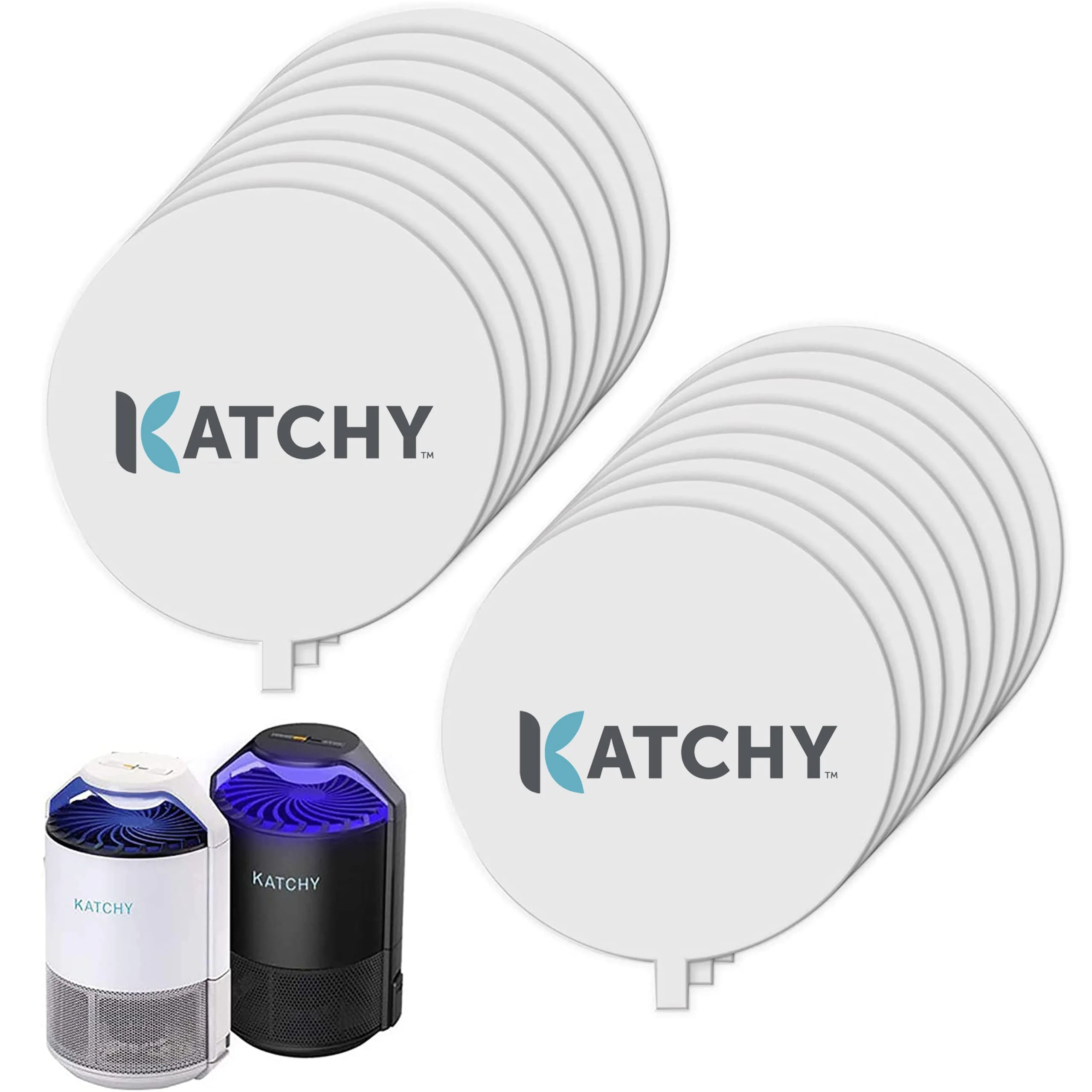 Katchy Original and Midnight Glue Board Refills (16 Pack) – Catcher & Killer for Mosquito, Gnat, Moth & Fruit Fly – Indoor Flying Insect Trap Glue Board Refills – Non-Zapper Traps for Buzz-Free Home