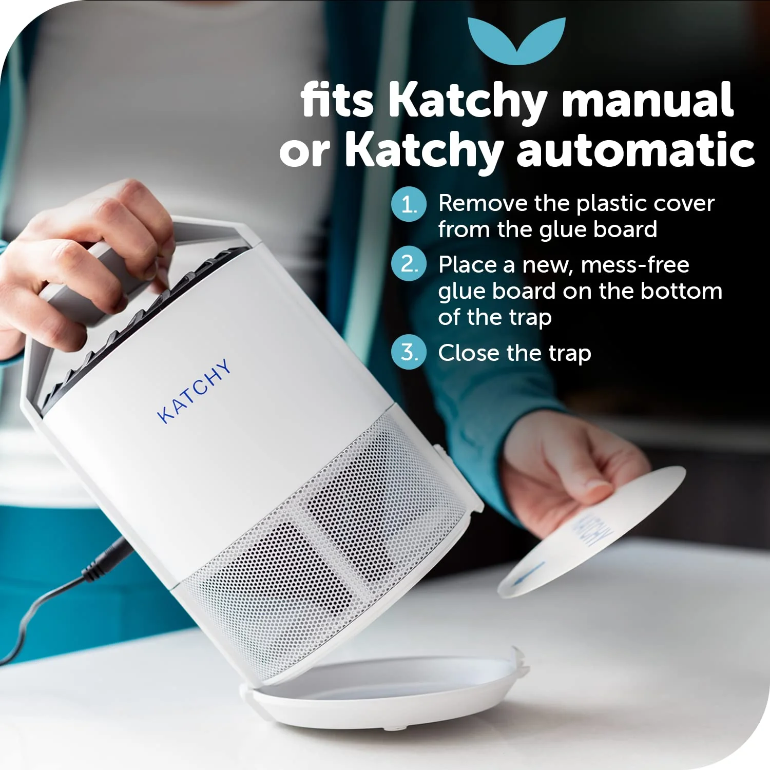 Katchy Original and Midnight Glue Board Refills (16 Pack) – Catcher & Killer for Mosquito, Gnat, Moth & Fruit Fly – Indoor Flying Insect Trap Glue Board Refills – Non-Zapper Traps for Buzz-Free Home - Image 6