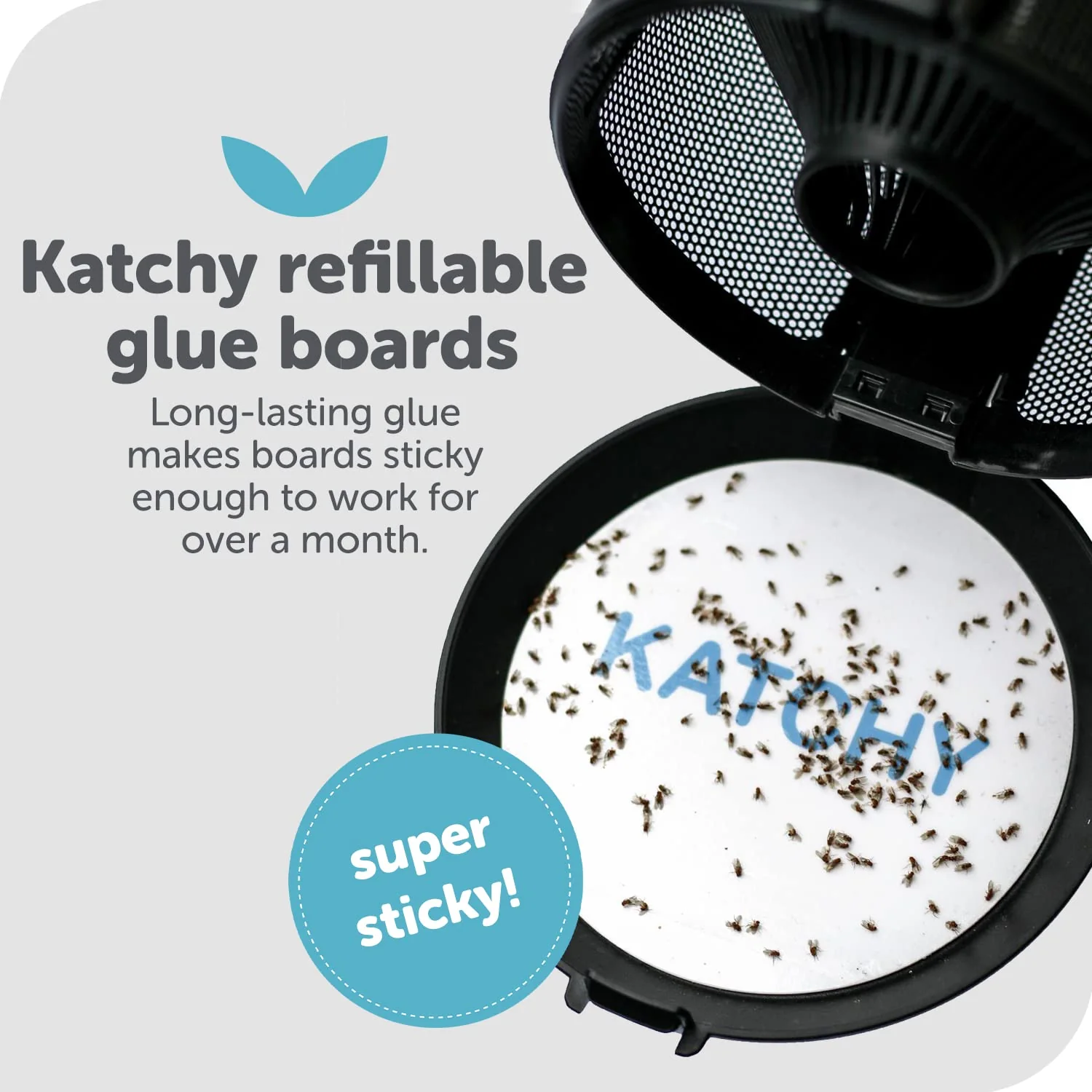 Katchy Original and Midnight Glue Board Refills (16 Pack) – Catcher & Killer for Mosquito, Gnat, Moth & Fruit Fly – Indoor Flying Insect Trap Glue Board Refills – Non-Zapper Traps for Buzz-Free Home - Image 8