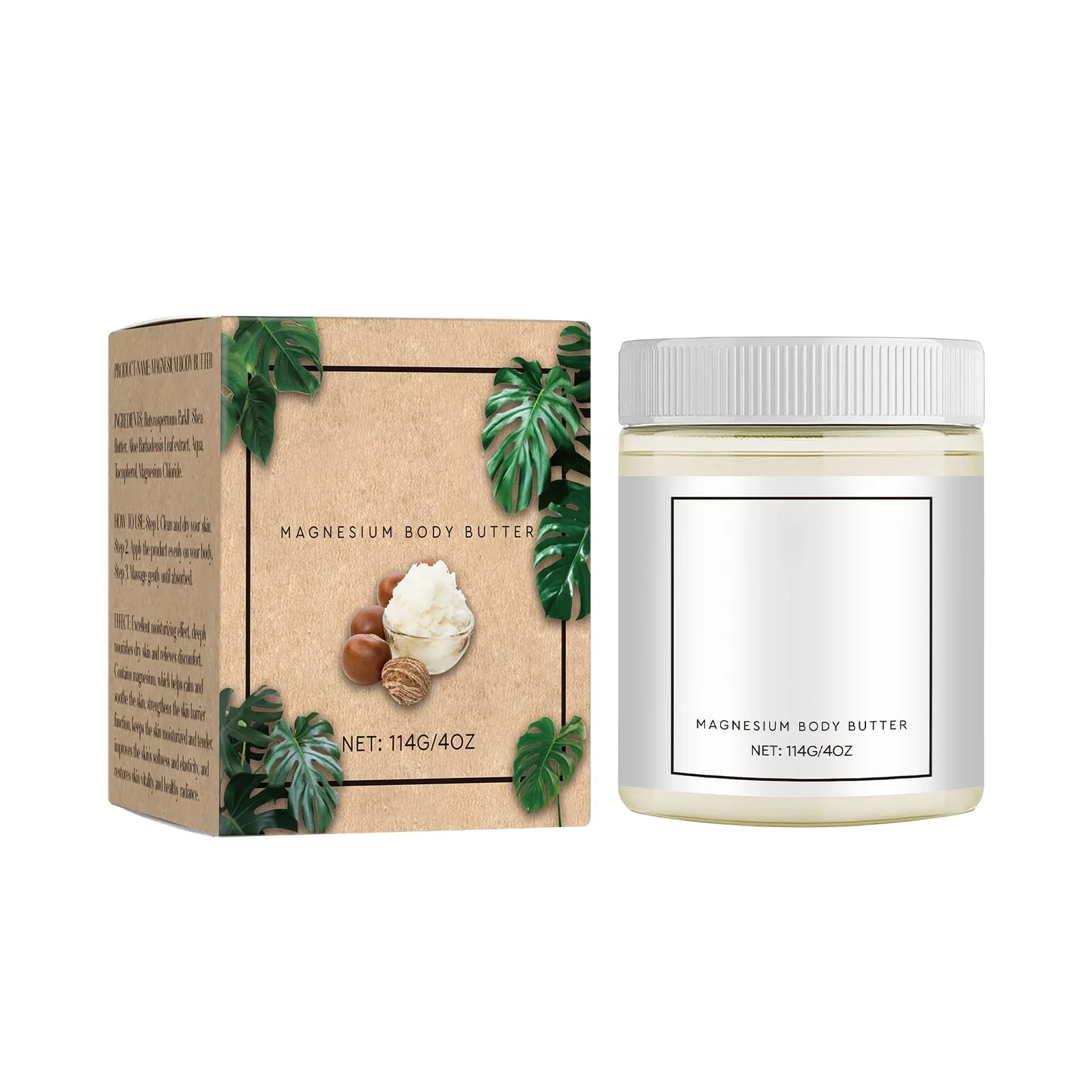 KAVLEE Neuropathy Cream, Magnesium Body Butter,Magnesium Cream for Neuropathy, Deeply Moisturizes Skin, Keep Soft Smooth, Suitable for All Skin Types (114g/1pcs)