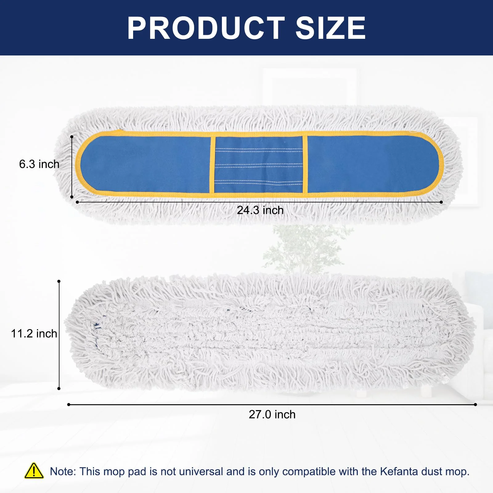 KeFanta 24" Commercial Dust Mop Replacement Heads,3 Pack Reusable Industrial Dust Mop Pads, Washable Cotton Dust Mop Refill for Floor Cleaning & Janitorial Supplies,Only Fits:B0D7MKSZ8N,B0FHHPTZHQ - Image 5