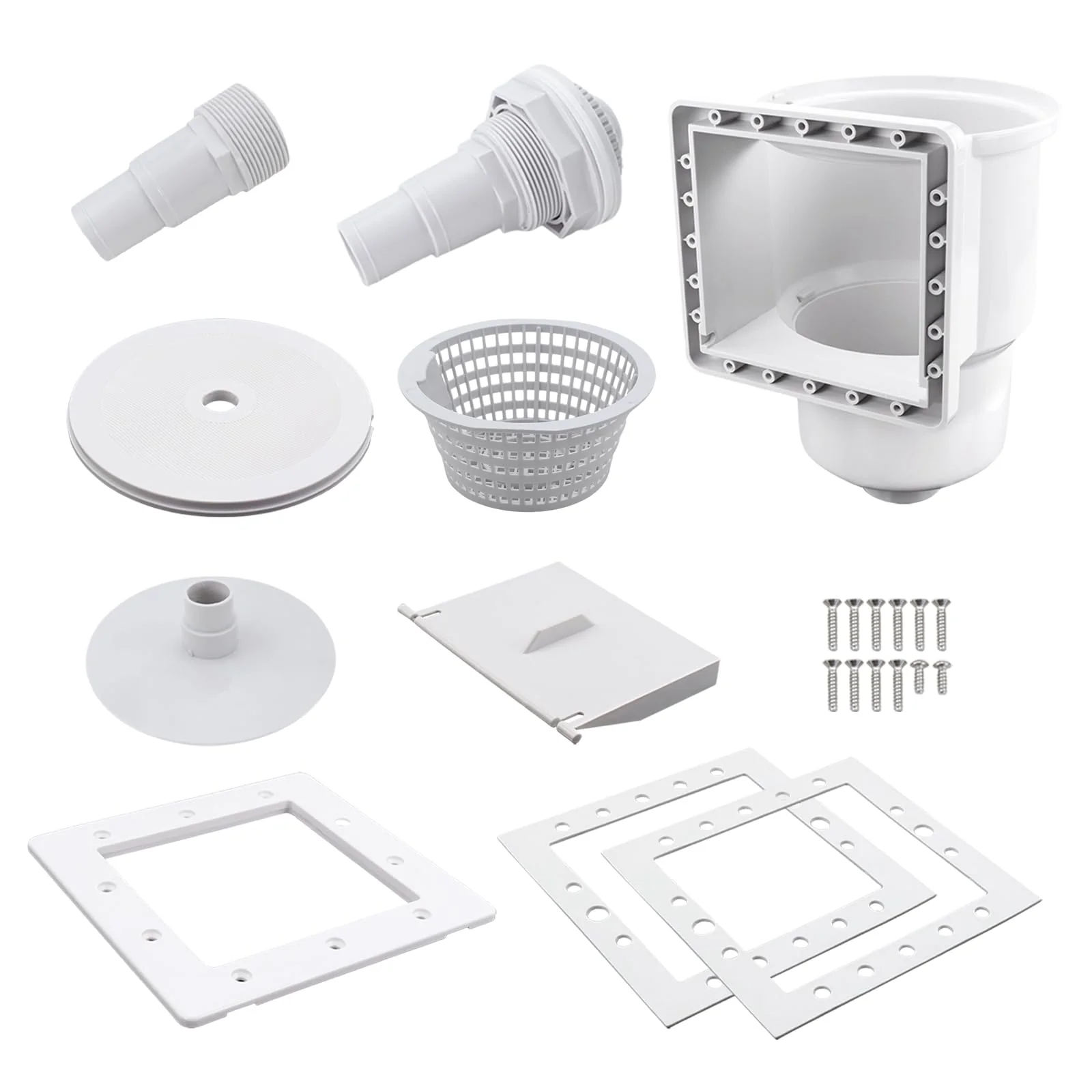 Kefly Above Ground Pools Skimmer with Accessories, Thru-Wall Skim Compatible with All Standard Pool Wall Cutouts