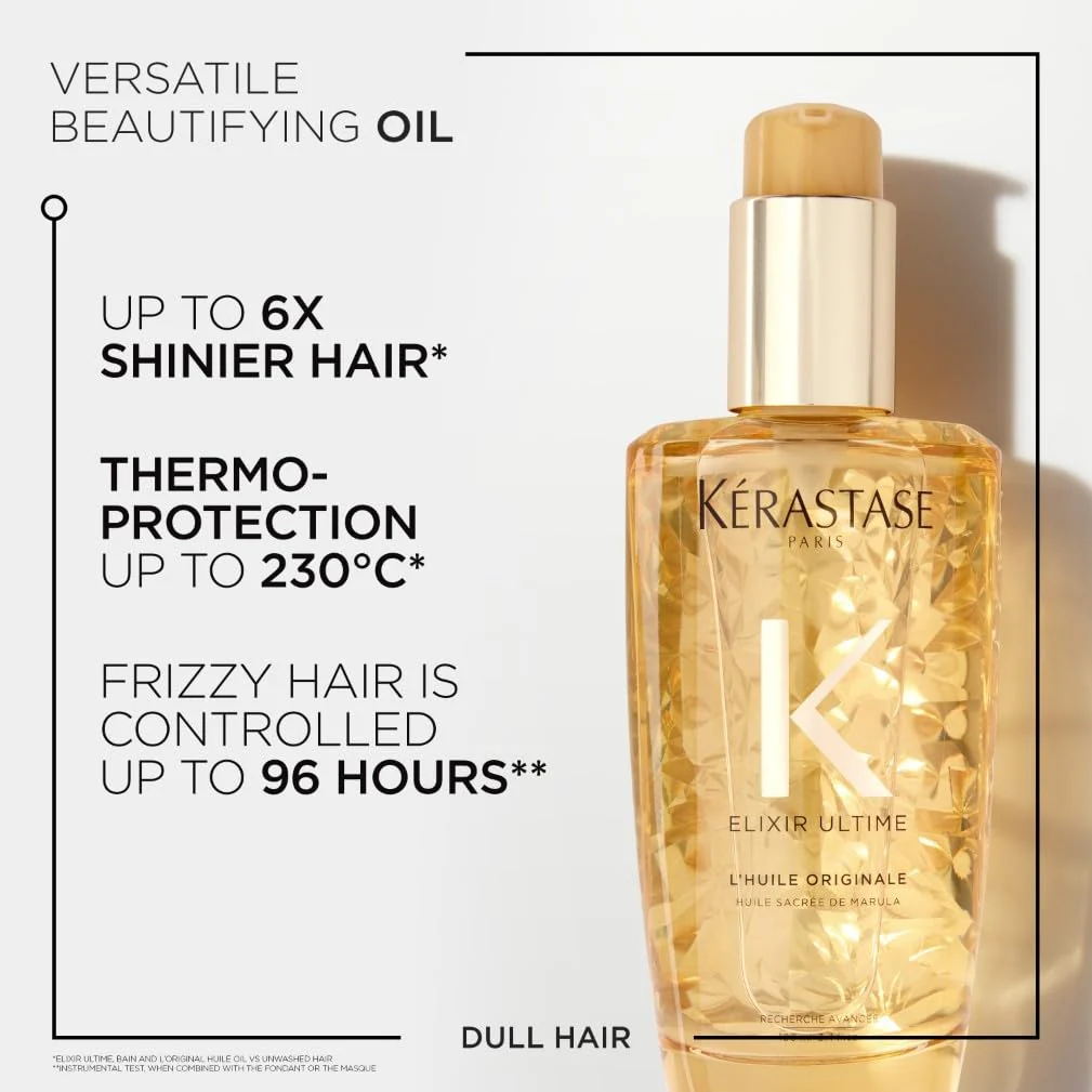 Kérastase Elixir Ultime, Hair Oil Long-lasting Radiance Conditioning Treatment, For Dull Hair, With five precious Oils, L'Huile Originale, 100ml - Image 11