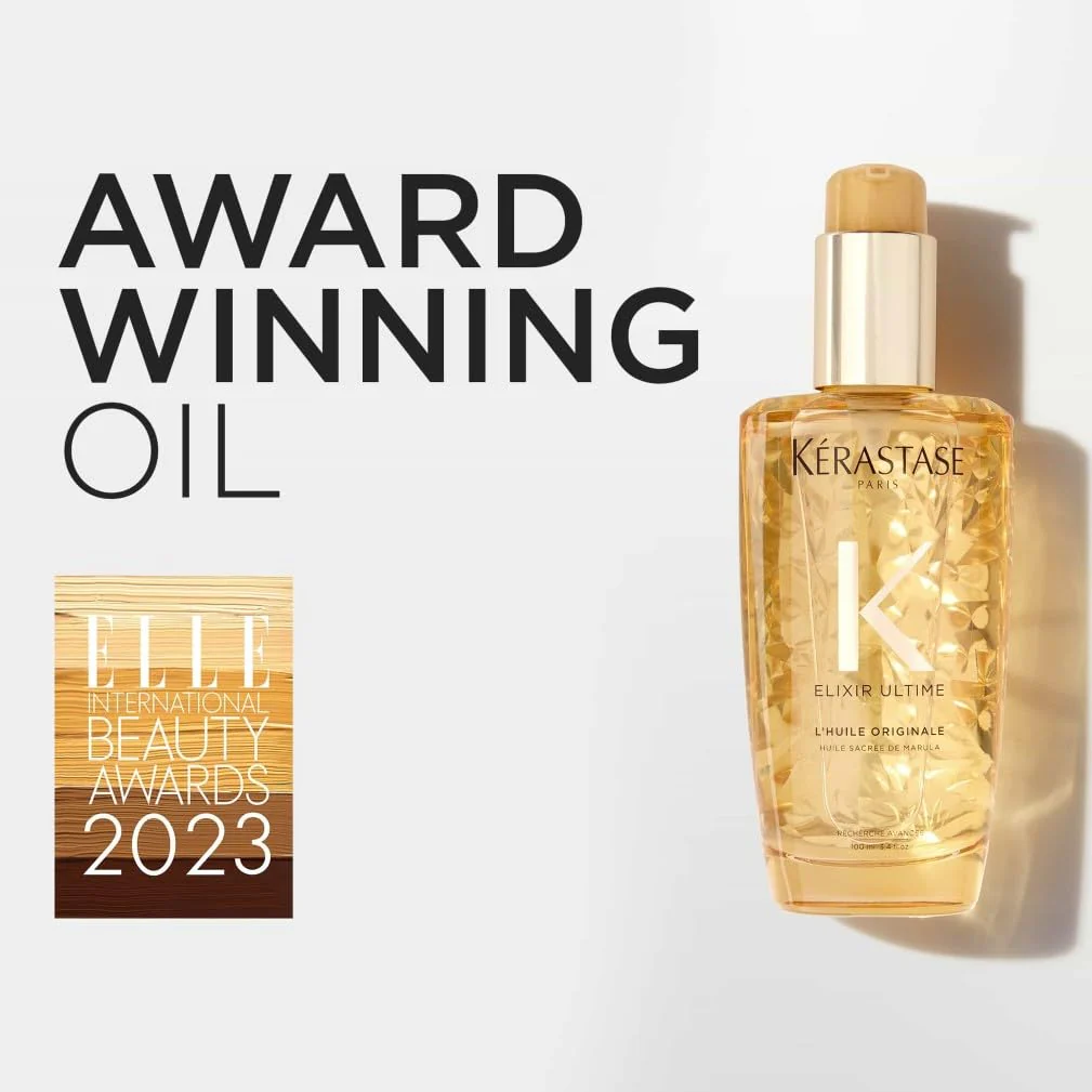 Kérastase Elixir Ultime, Hair Oil Long-lasting Radiance Conditioning Treatment, For Dull Hair, With five precious Oils, L'Huile Originale, 100ml - Image 5