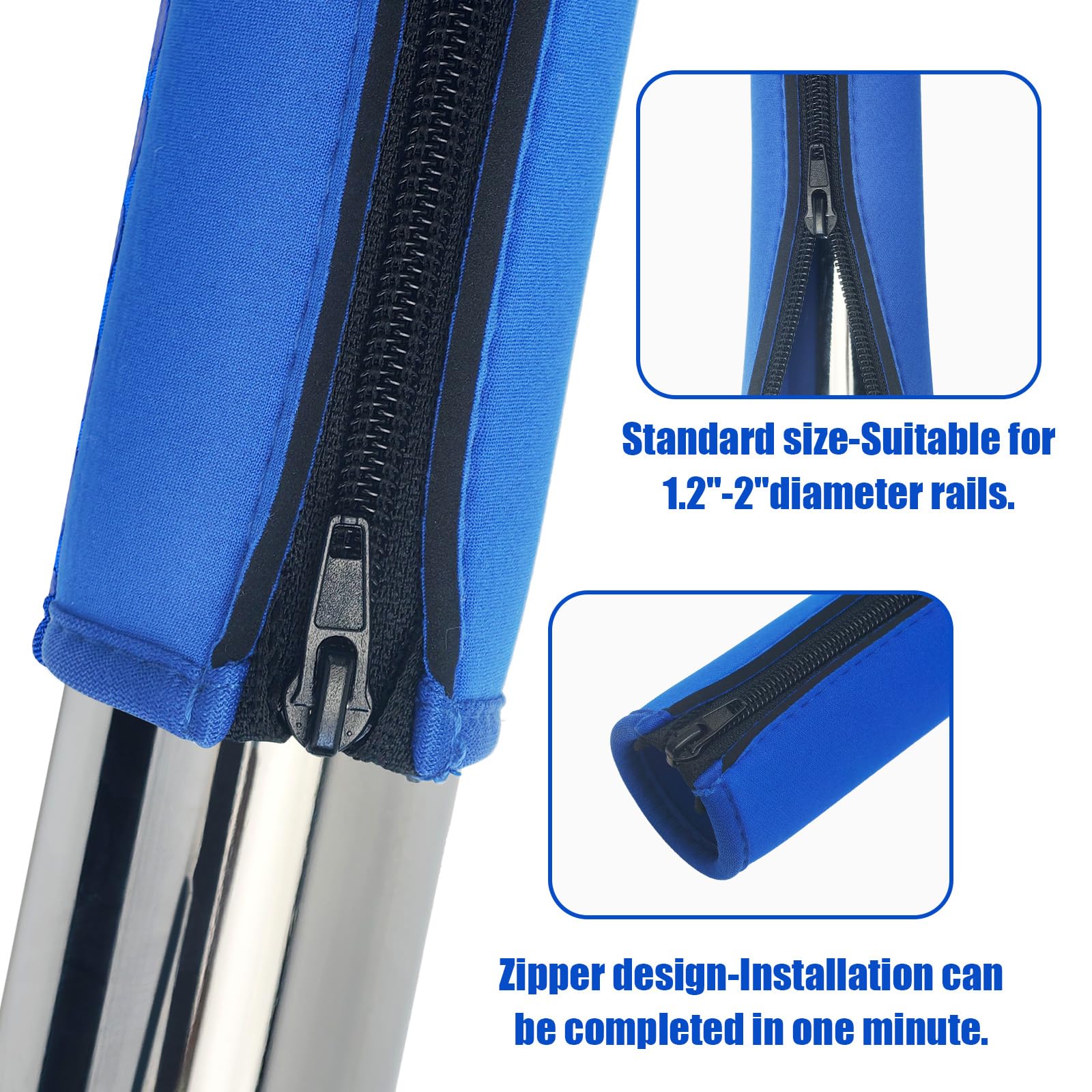 KETNET Pool Handrail Covers with Zippers for Inground Swimming Pools Hand Rail Cover, 4-10 ft Non Slip Cool Touch Heat Resistant, Blue, Anti-Slip Swim Pool Railing Ladder Handle Grip 6 Feet 1 Pack - Image 2