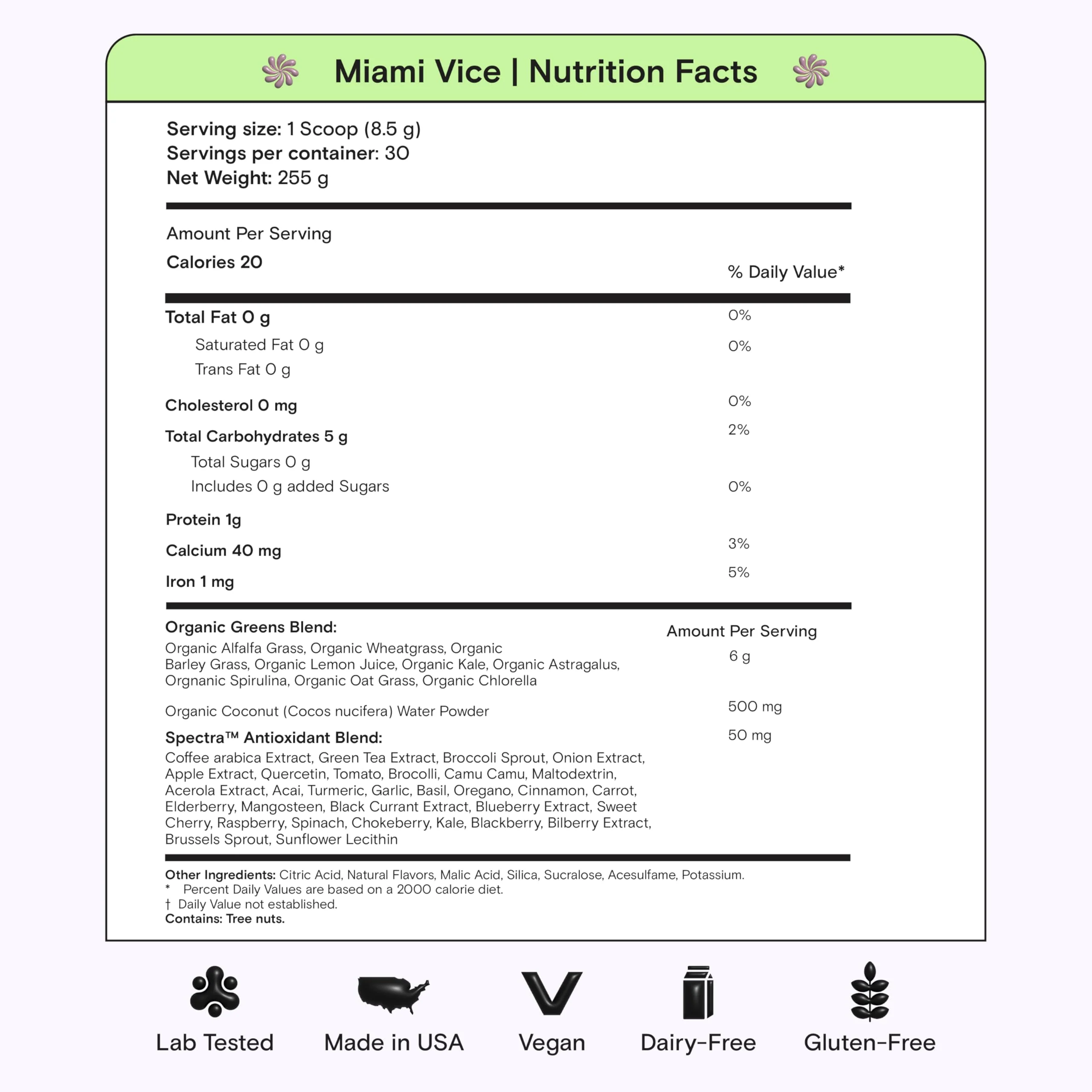 Kiala Nutrition Super Greens, Organic Greens Powder with Spirulina & Chlorella for Digestion, Gut Health, Immunity, Energy, Gluten Free, Vegan, Sugar Free, Spectra Blend, Miami Vice Flavor 30 Servings - Image 8