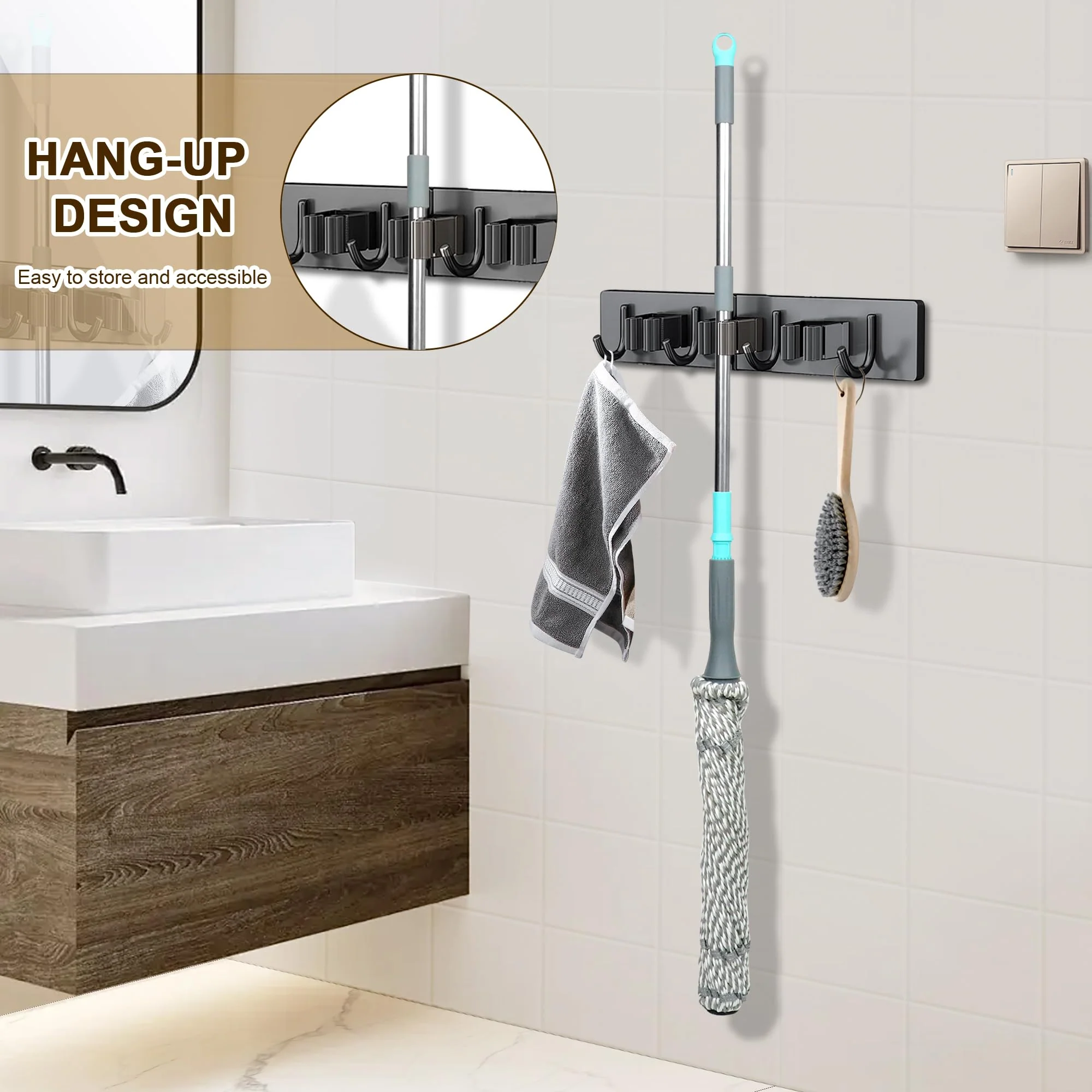 Kickleen Self Wringing Mop - Easy Squeeze Twist Mop with 52.5 Inch Long Handle, Heavy Duty for Hardwood, Tile, Vinyl & Laminate Floors (Gray) - Image 6