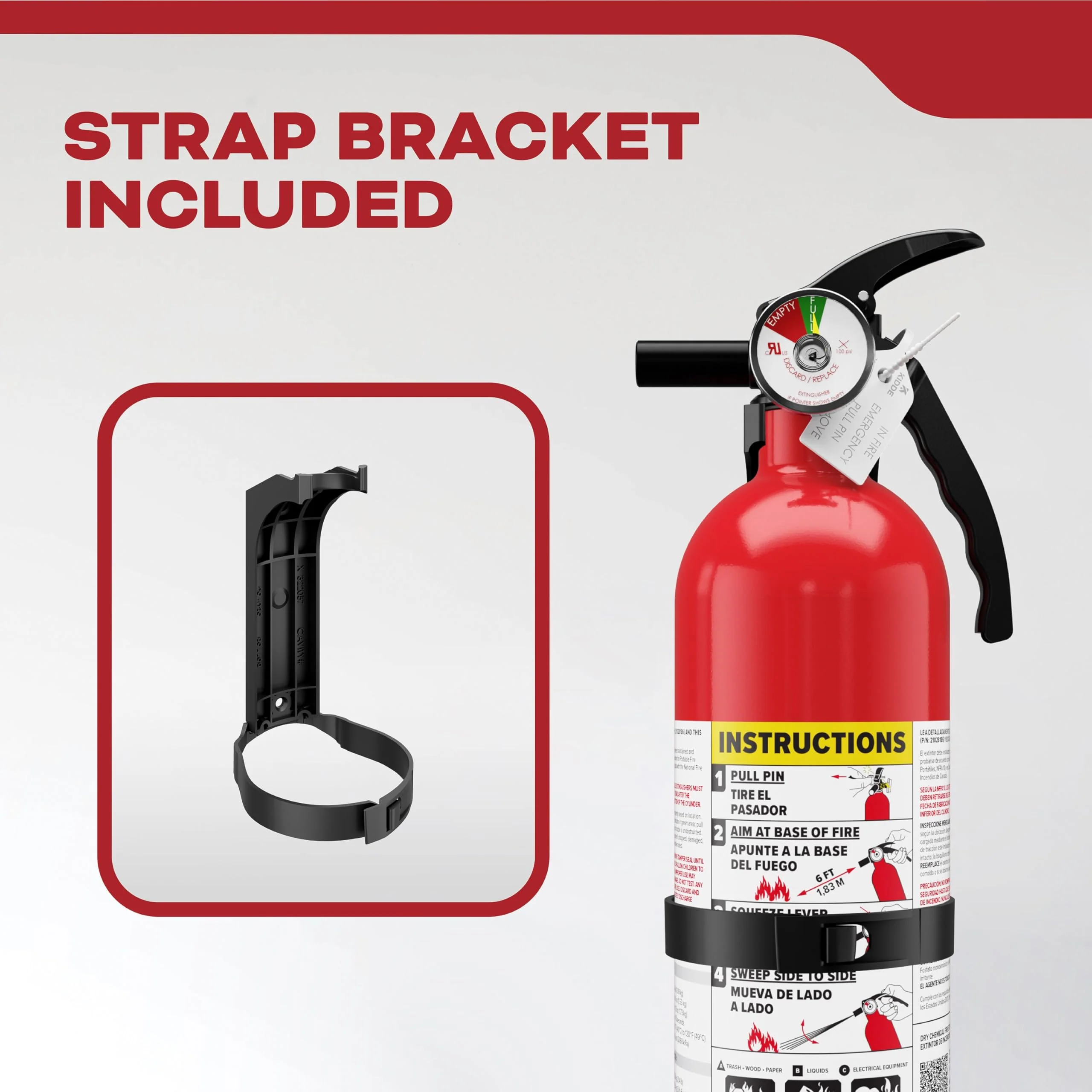 Kidde Fire Extinguisher for Home, 1-A:10-B:C, Dry Chemical Extinguisher, Red, Mounting Bracket Included, 4 Pack - Image 6