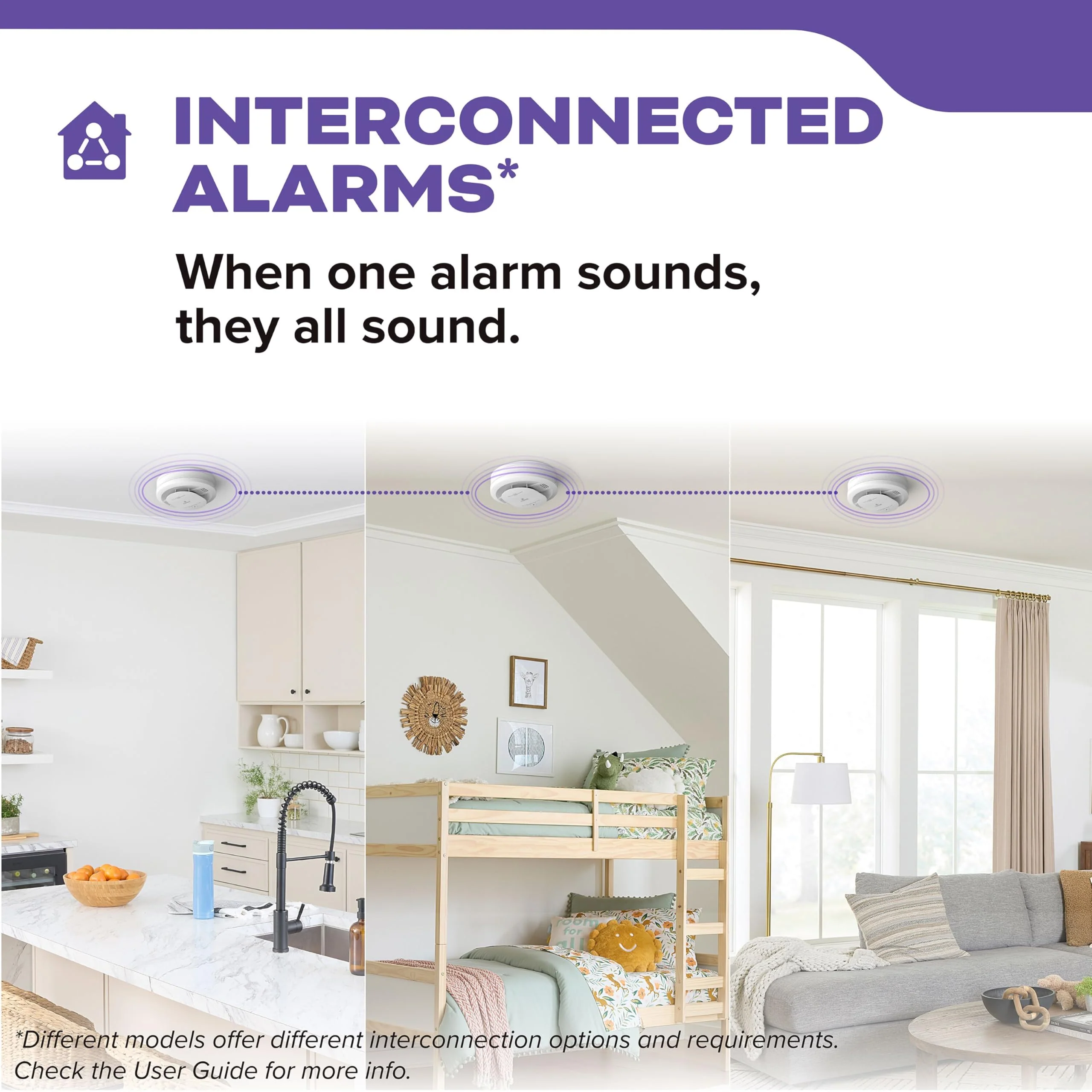 Kidde Hardwired Smoke & Carbon Monoxide Detector for Home, Interconnectable, AA Battery Backup, 3-Pack - Image 12
