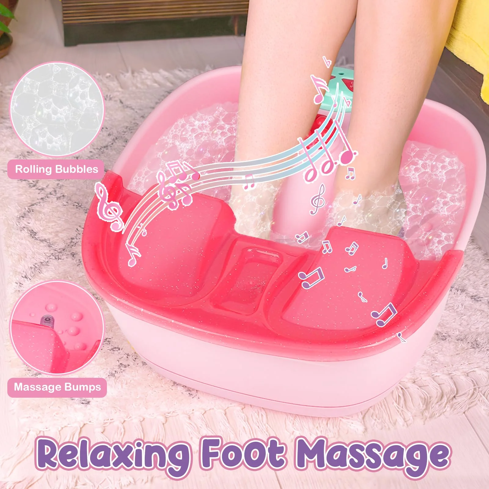 Kids Foot Spa & Nail Kit - Kids Spa Day Kit for Girls with Mask Foot Bath and Nail Dryer - Manicures Pedicure Toy Kit Nail Art Salon Girl Stuff - Christmas Birthday Gifts for 6 7 8 9 10-12 Year Old - Image 6