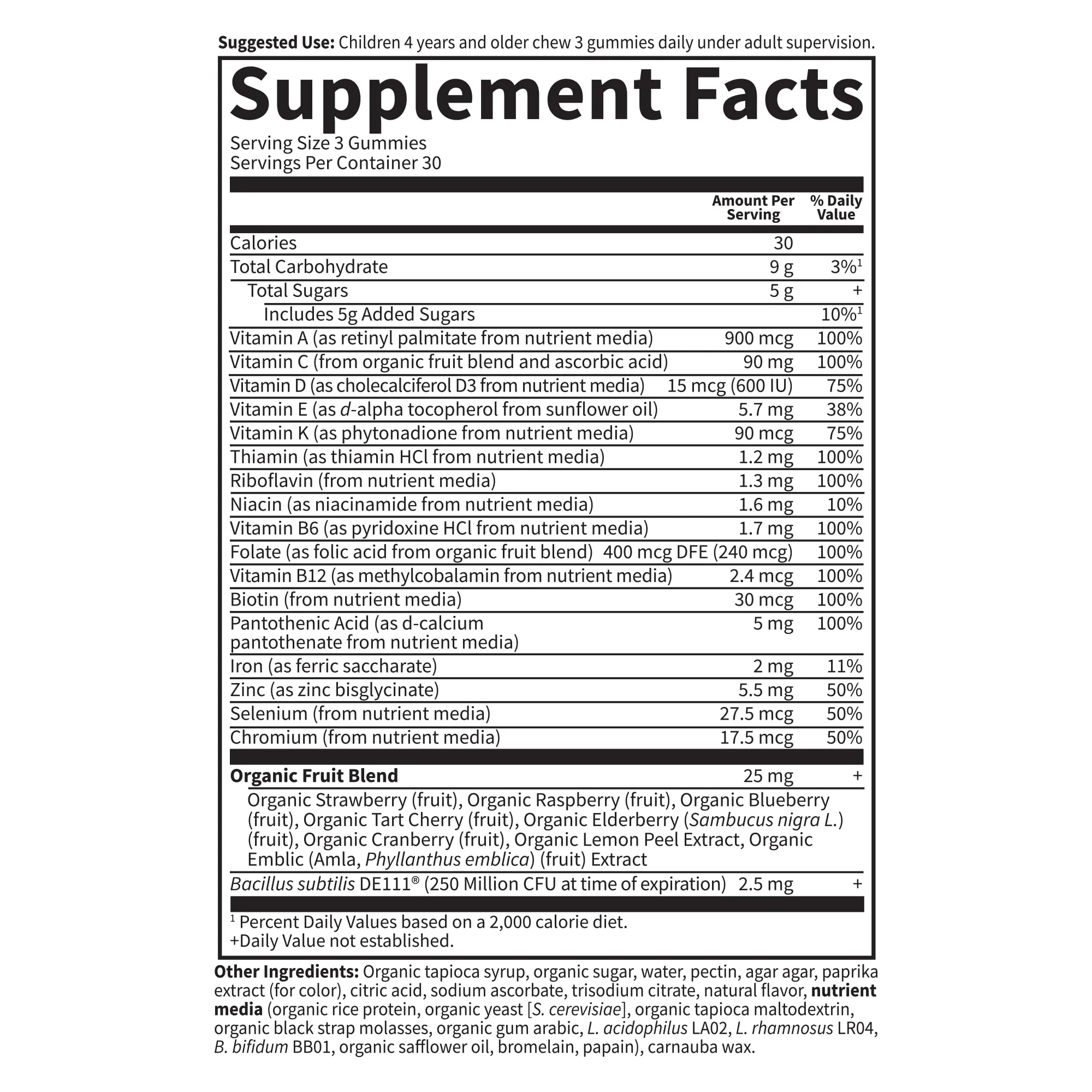 Kids Multivitamin Gummy with Iron + Probiotics for Immune Health & Digestion: Vitamins D, C, E, B, Zinc for Energy & Development, Vitamin Code, Non-GMO, Gluten-Free, 90 Orange Gummies, 30 Day Supply - Image 4