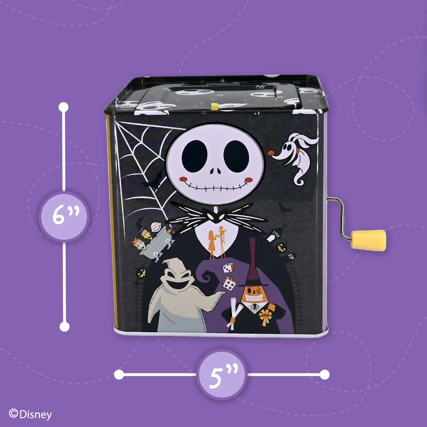 KIDS PREFERRED Disney Baby The Nightmare Before Christmas Jack Skellington Classic Jack-in-The-Box Musical Toys for Babies and Toddlers - Image 3
