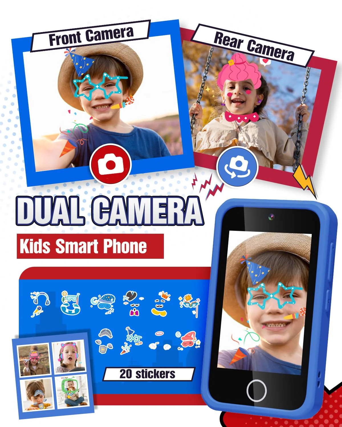 Kids Smart Phone, Spider Toys Phone for Boys 3 4 5 6 7 8 Years Old, Dual Camera, 3.5'' Touchscreen Kid Phones, Educational Toy for Toddler Kids Christmas Birthday Gifts, ABC Learning, Habit Tracker - Image 5