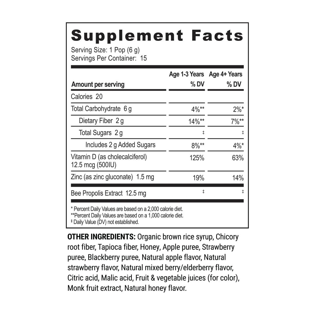 Kids Throat Soothing Lollipops by Beekeeper's Naturals - Doctor Formulated Immune Support, Vitamin D & Honey, Under 2g Sugar, Clean Ingredients,15 ct - Image 7