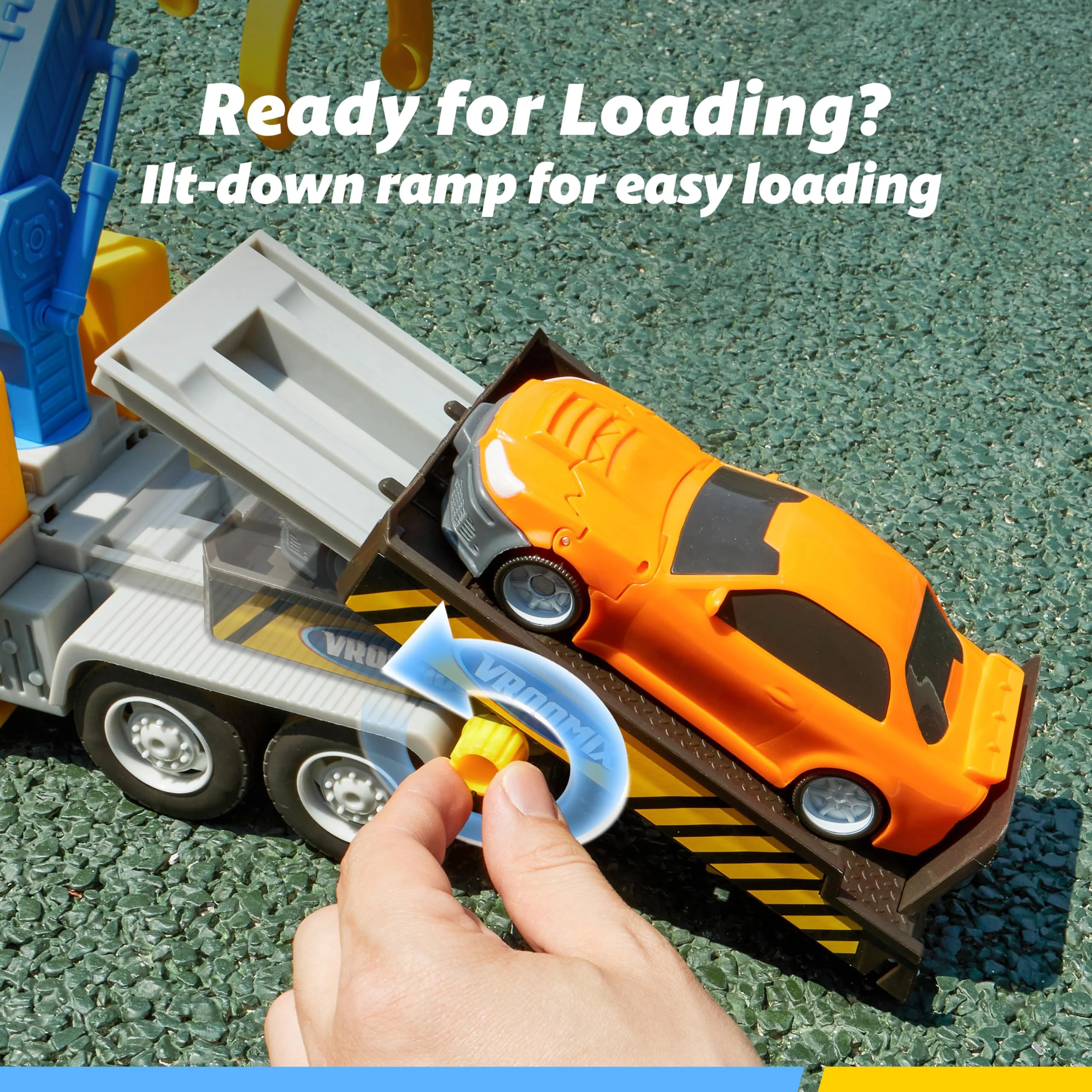 Kids Tow Truck Toys for 3 4 5 6 7 Years Old Boys, Toddler Car Toys, Large Truck with 2 Transformation Cars and Multi-Functional Trailer, Crane with Lights and Sounds, Christmas Birthday Gifts - Image 4