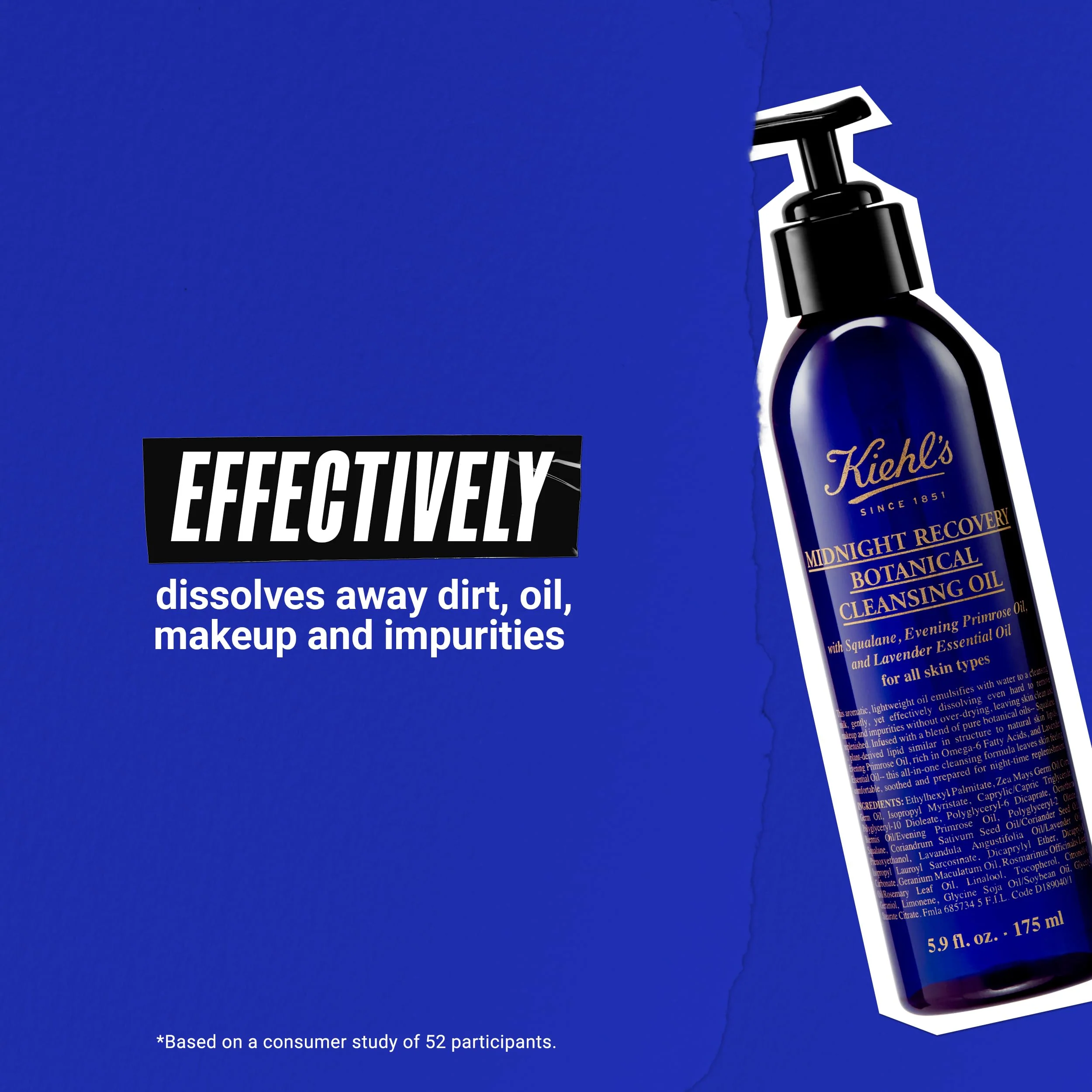 Kiehls Midnight Recovery Botanical Cleansing Oil Cleanser Unisex 5.9 oz - Image 3