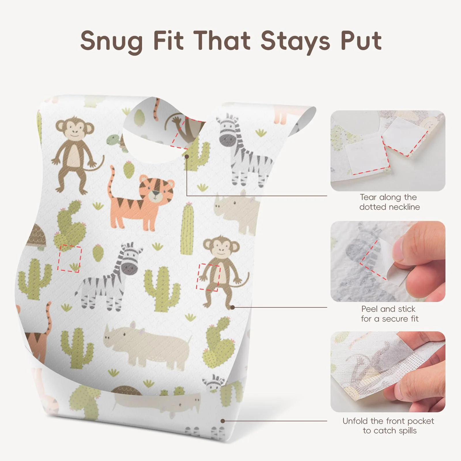 KIIS Disposable Baby Bibs for Baby Boys and Girls - Individually Packaged - Hygienic, Soft and Leakproof (20 PCS / 60 PCS) - Image 12
