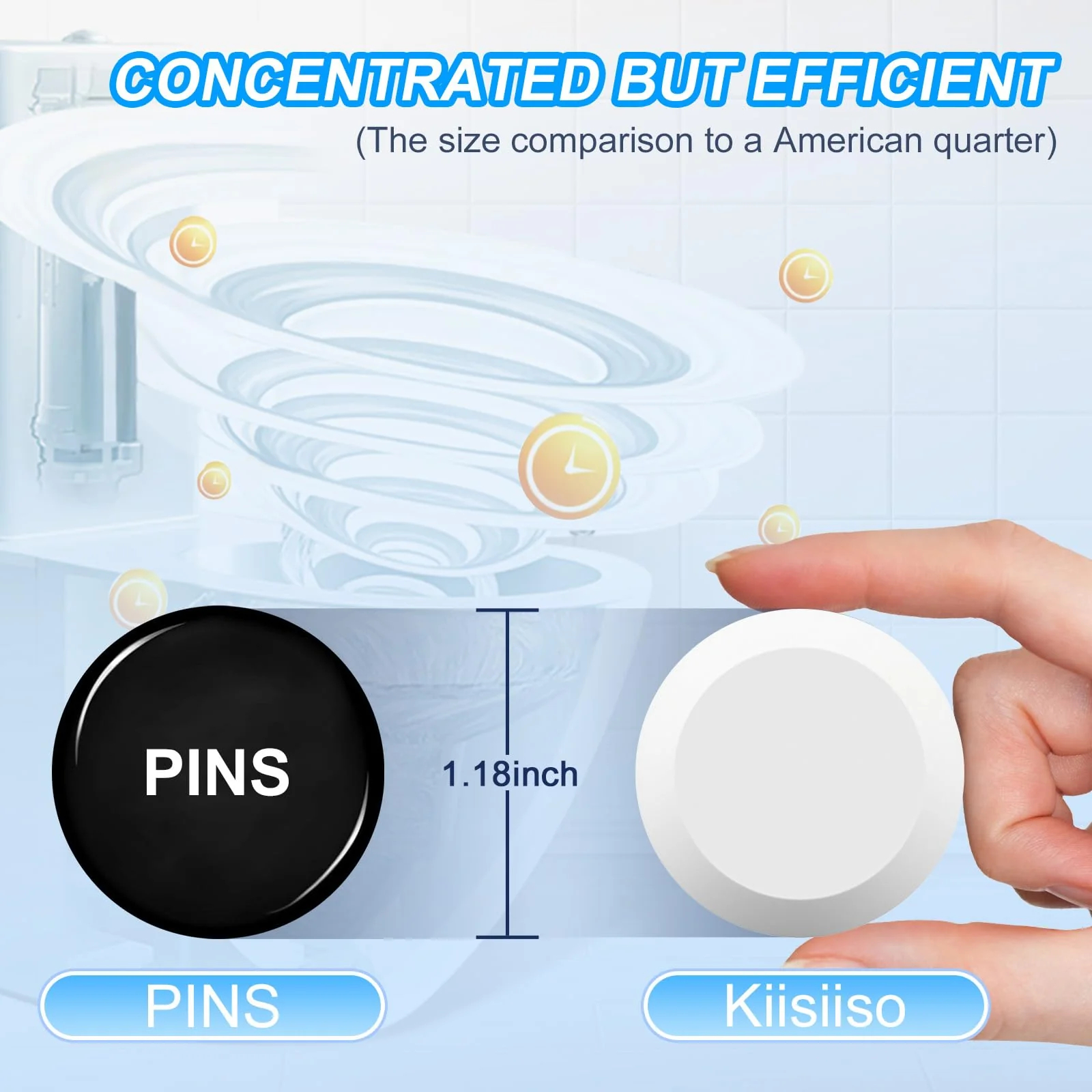 KIISIISO Toilet Bowl Cleaners 26 PACK, Automatic Toilet Bowl Cleaner Tablets for Deodorizing & Descaling, Long-Lasting Cleaning Tablets for Toilet Tank Against Tough Stains - Image 3