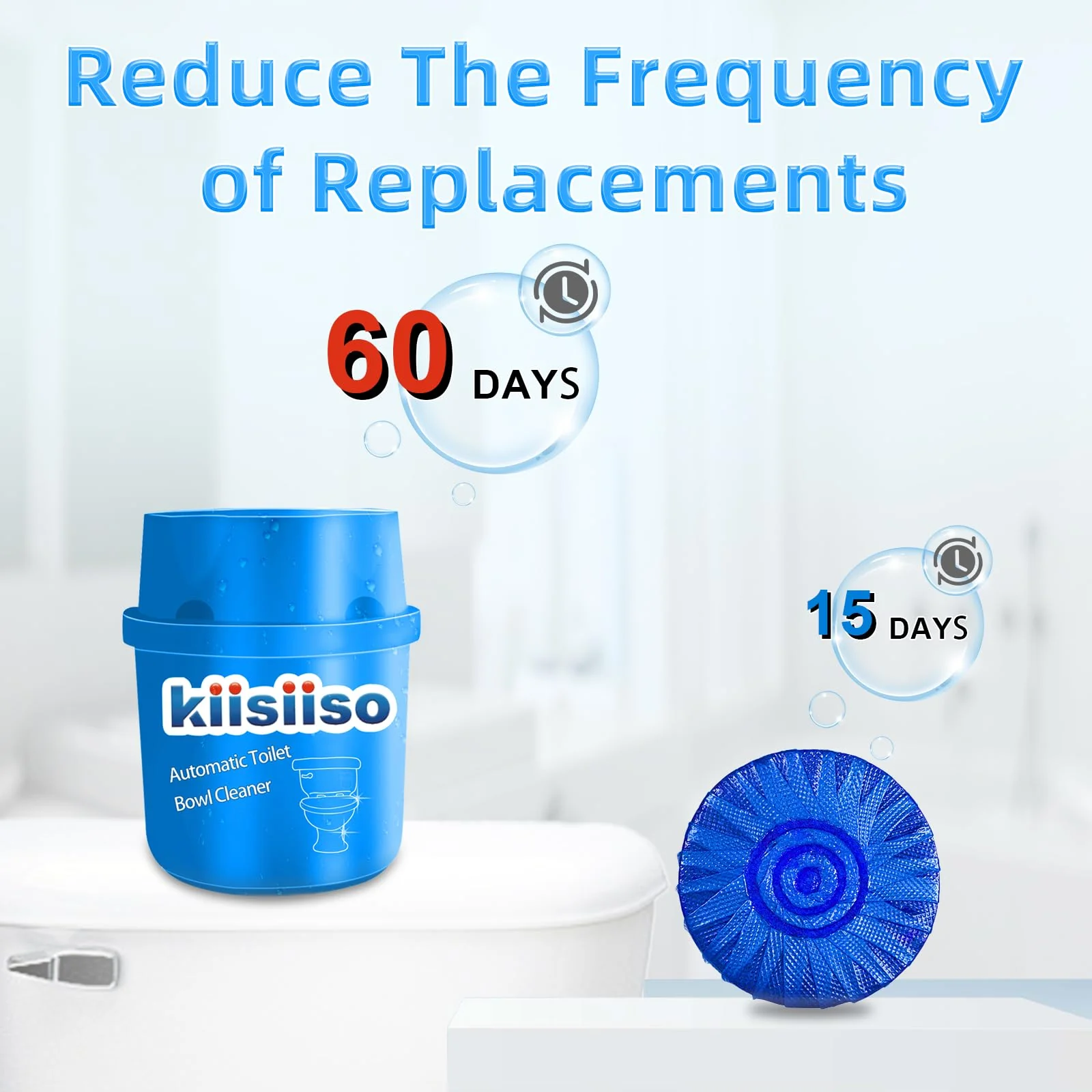 KIISIISO Toilet Bowl Cleaners-9 Bottles, Blue Toilet Bowl Cleaner Tablets in Bottles with Sustained-Release Technology, Upgraded Automatic Cleaning Solution Prevent Stain Build Up, 63.5 oz - Image 3