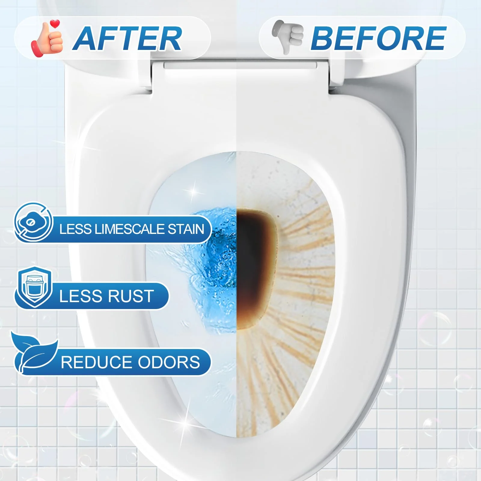 KIISIISO Toilet Bowl Cleaners-9 Bottles, Blue Toilet Bowl Cleaner Tablets in Bottles with Sustained-Release Technology, Upgraded Automatic Cleaning Solution Prevent Stain Build Up, 63.5 oz - Image 4