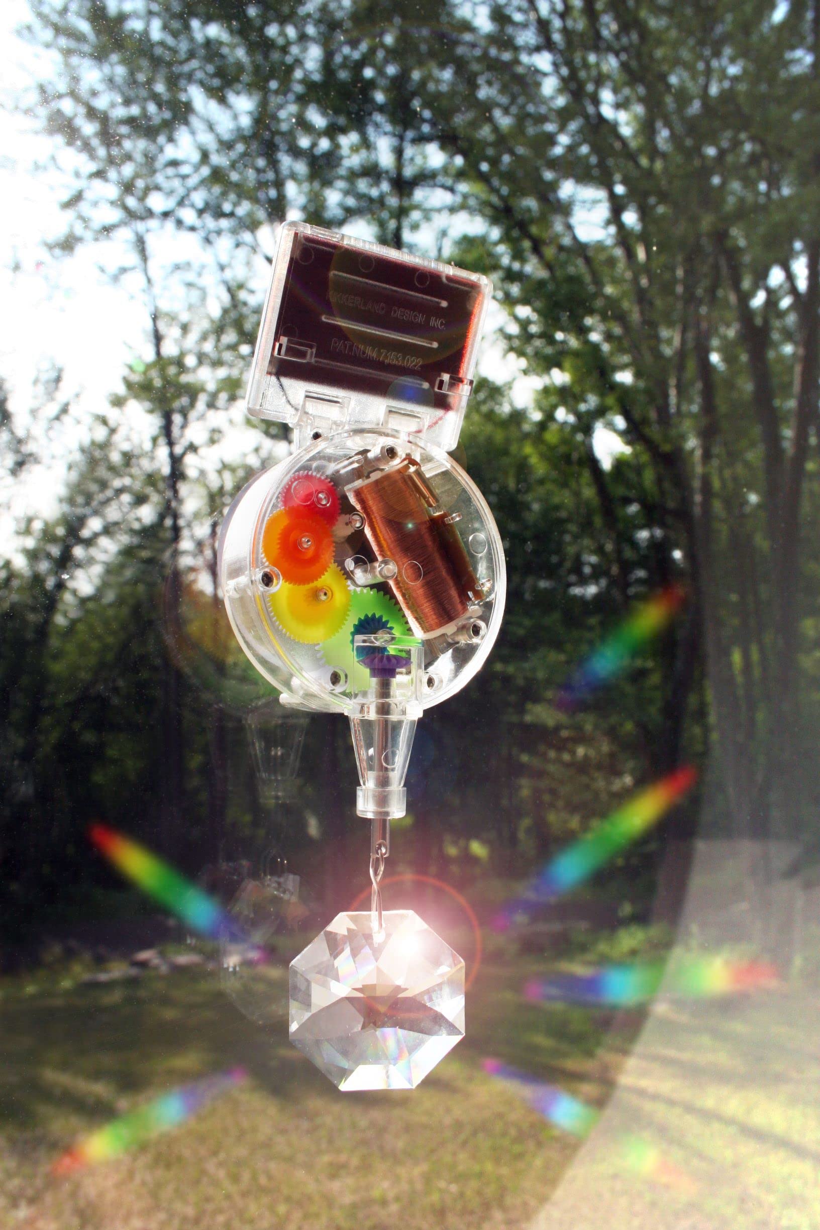 Kikkerland Solar Powered Rainbow Maker – Prism Suncatcher, Fun Home Window Decor – Unique Gift for Christmas & Birthdays – Single Crystal - Image 4