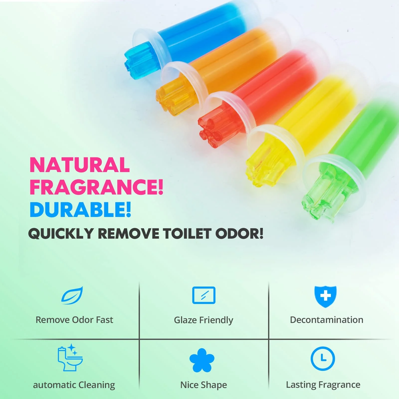 KILOSTEP Flower Toilet Gel Stamp, 60 Count Toilet Bowl Stamp Gel 5 Kinds Of Scent Toilet Bowl Cleaner - Image 3
