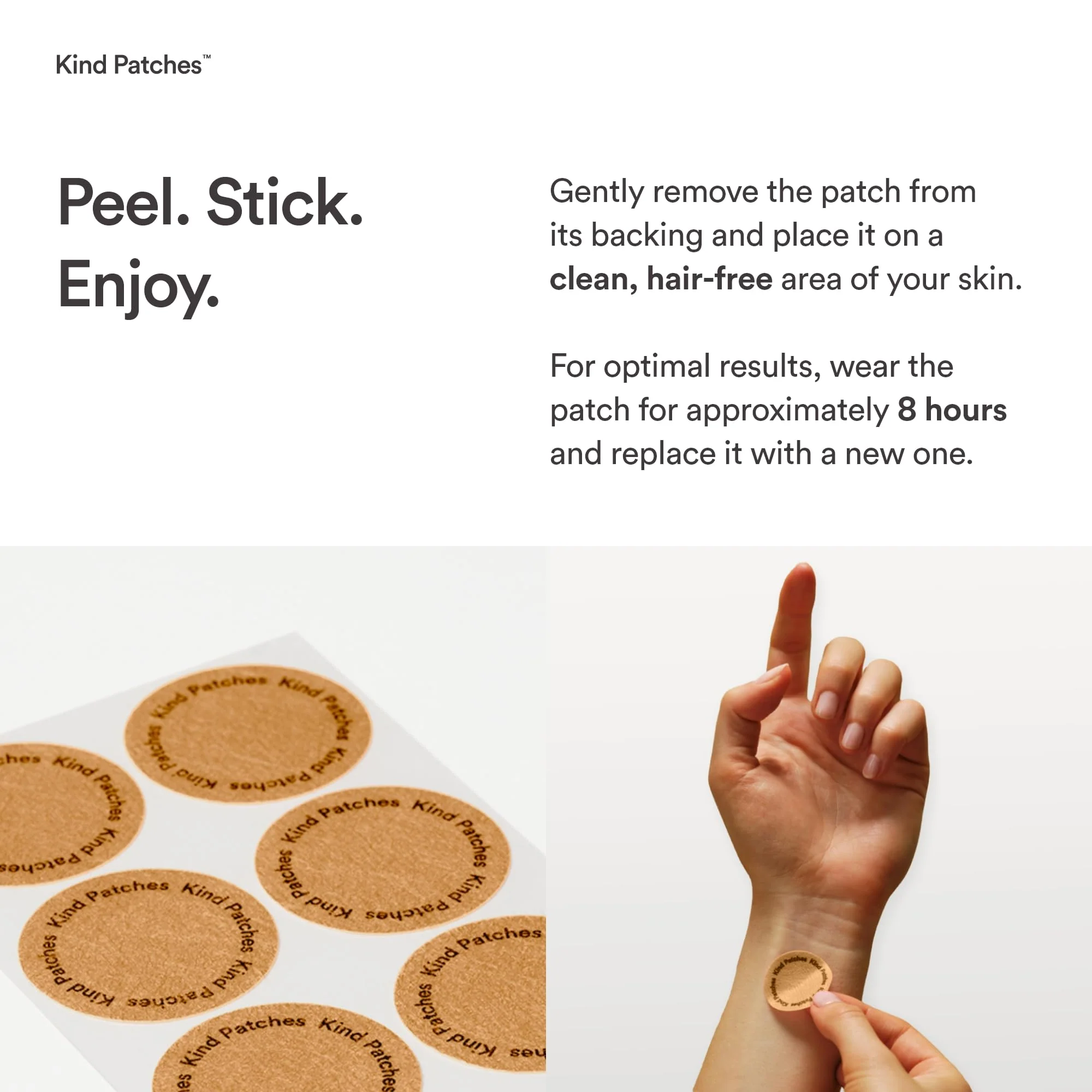Kind Patches Collagen Patches - Skin Firming with Vitamin C, Amino Acids - Nature's Hyaluronic Acid for Hydration, Healthier Hair and Nails - 30 Count - Image 2
