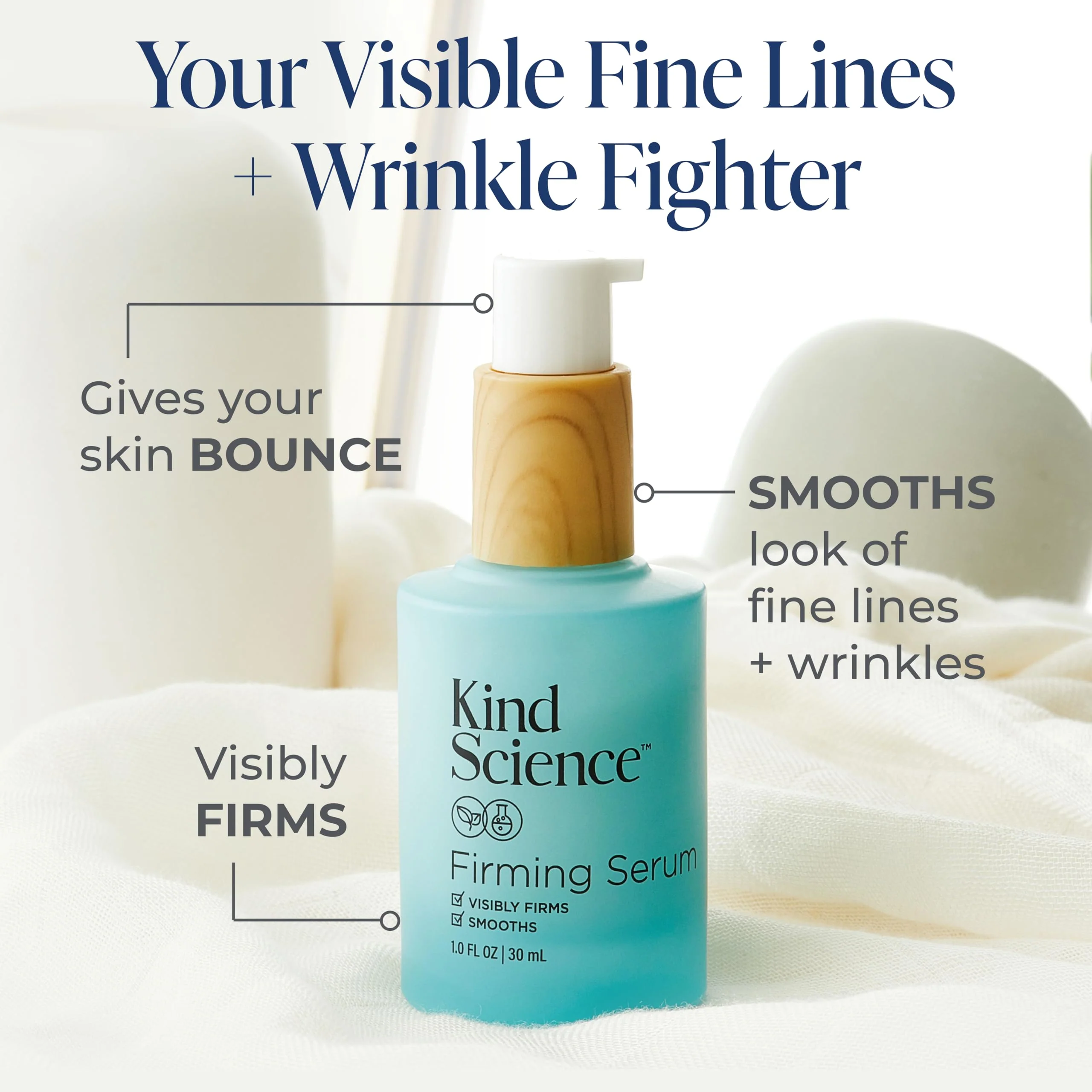 Kind Science Firming Serum, Anti Aging Face Treatment, Lightweight Facial Serum With Retinol Alternative Bakuchiol & Peptides, Fragrance Free, For Sensitive Skin and All Skin Types, 1 fl oz - Image 9