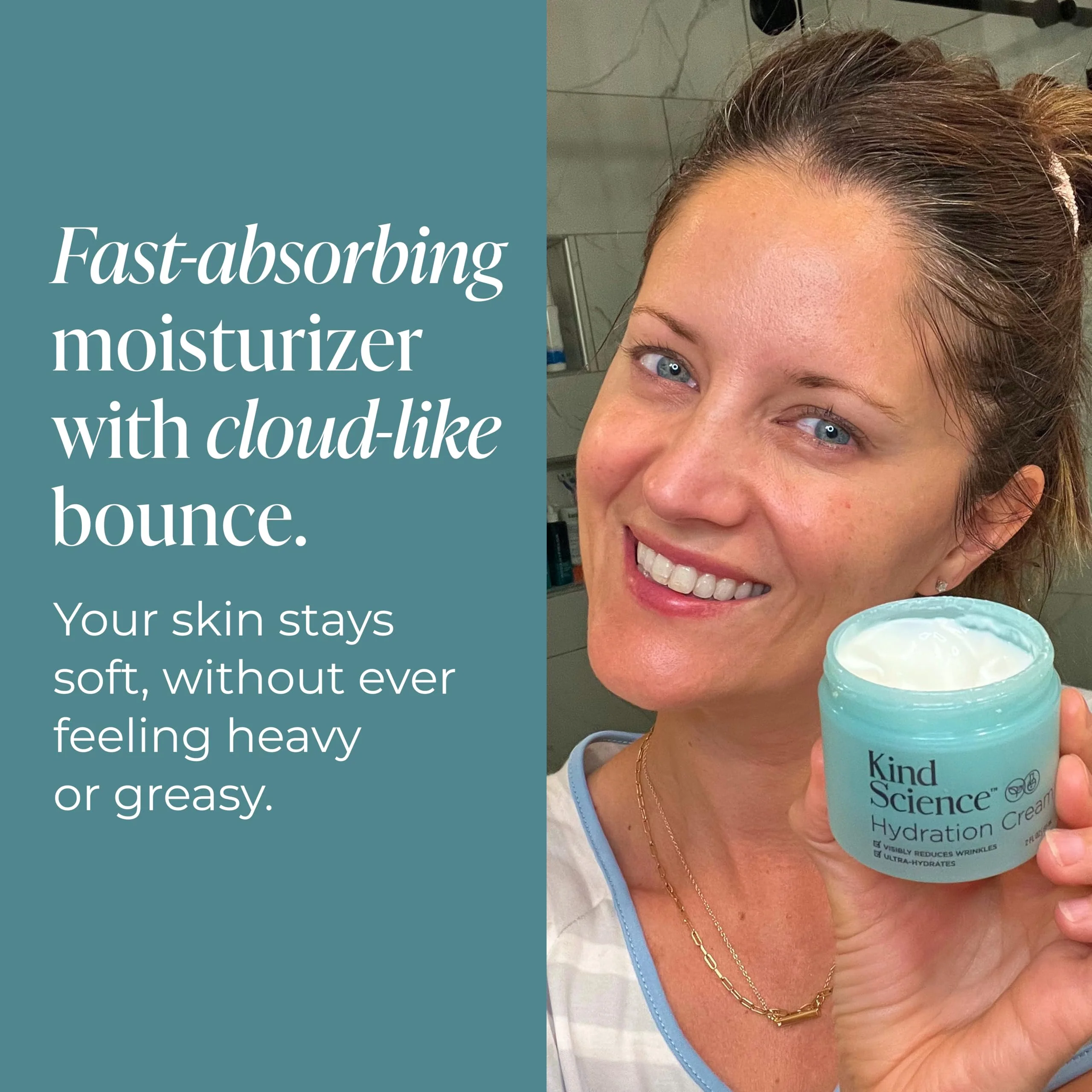 Kind Science Hydration Cream - Moisturizer Face Cream For Women - Anti Aging for Day and Night - Visibly Reduces Wrinkles, Improves Smoothness & Elasticity - Fragrance Free, Cruelty Free, 2 oz - Image 5