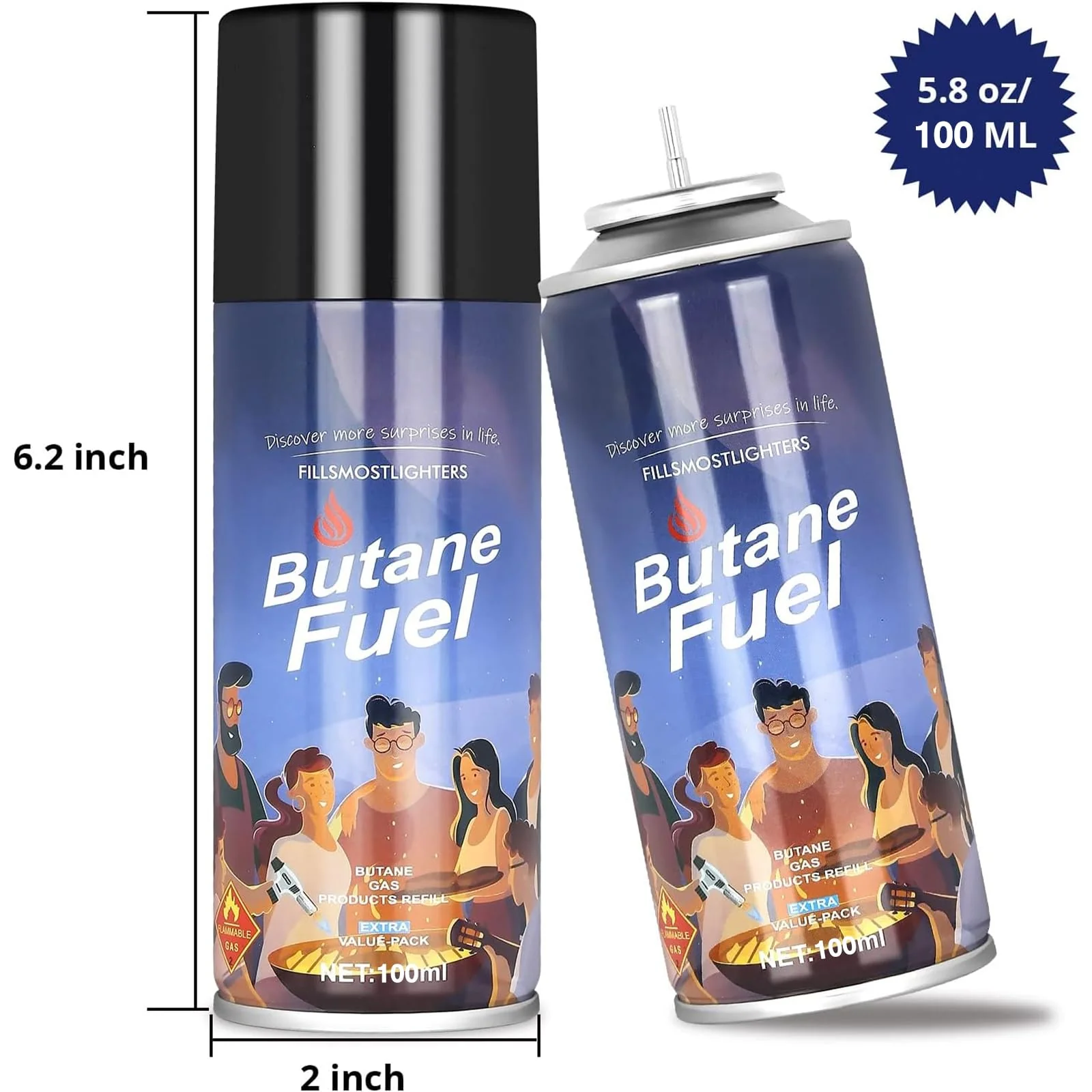 KinetiFire Premium Butane Refill with 0 Impurities, Premium Quality Butane Fuel for Jet Flame Lighters and Torches, 1.9oz (100ml), 4 Pack - Image 4