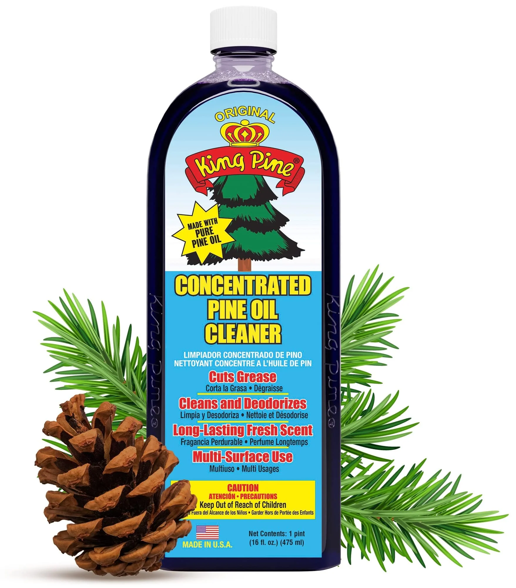 King Pine Concentrated Pine Oil Multi-Surface Cleaner Industrial Strength, Original Black, 20 Fl Oz