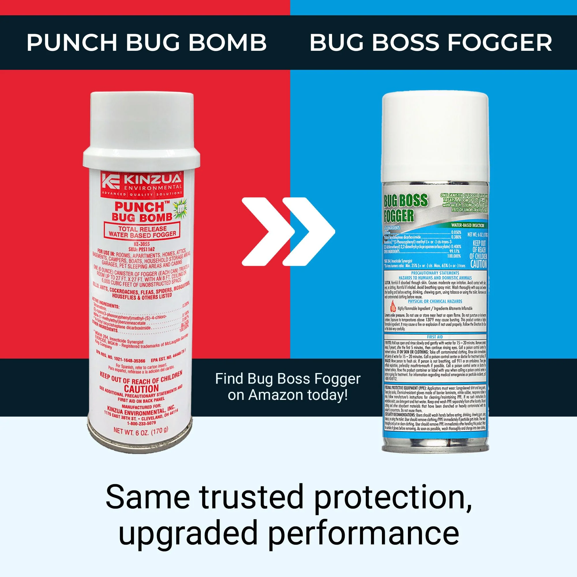 Kinzua Environmental Punch Bug Bomb, Insect Fogger Kills All Mosquito, Cockroach, Flea, Ant, Spider & More, Insect Foggers for Indoor & Outdoor Use, Non-Staining, Water-Base Formula, 6 oz, Pack of 3 - Image 7