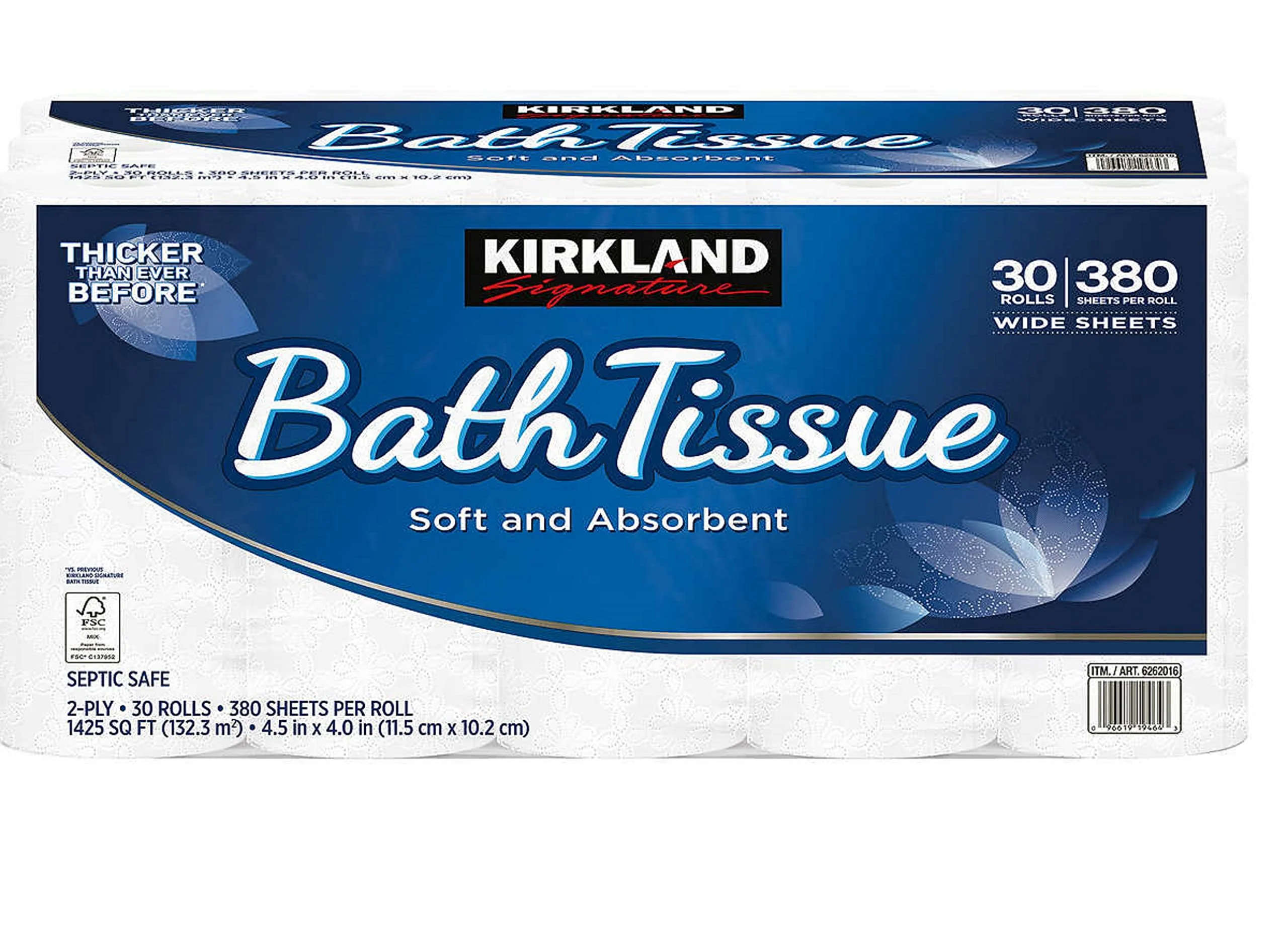 Kirkland Signature Bath Tissue, 2-Ply, 425, 2 Pack (30 count) - Image 4